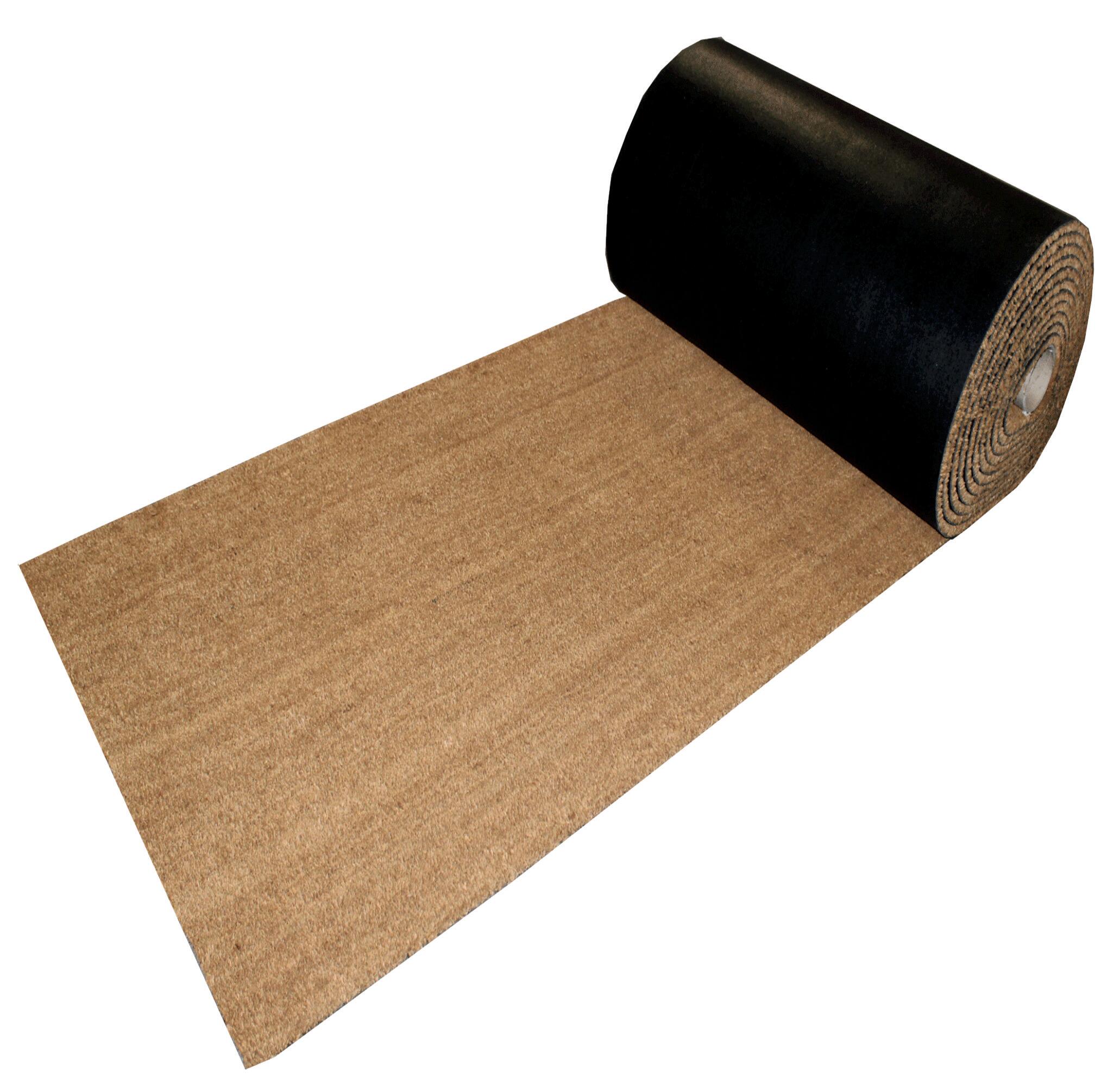 Felpudo de fibra de coco beige de 160 cm. producto al corte. pedido mínimo 1 m