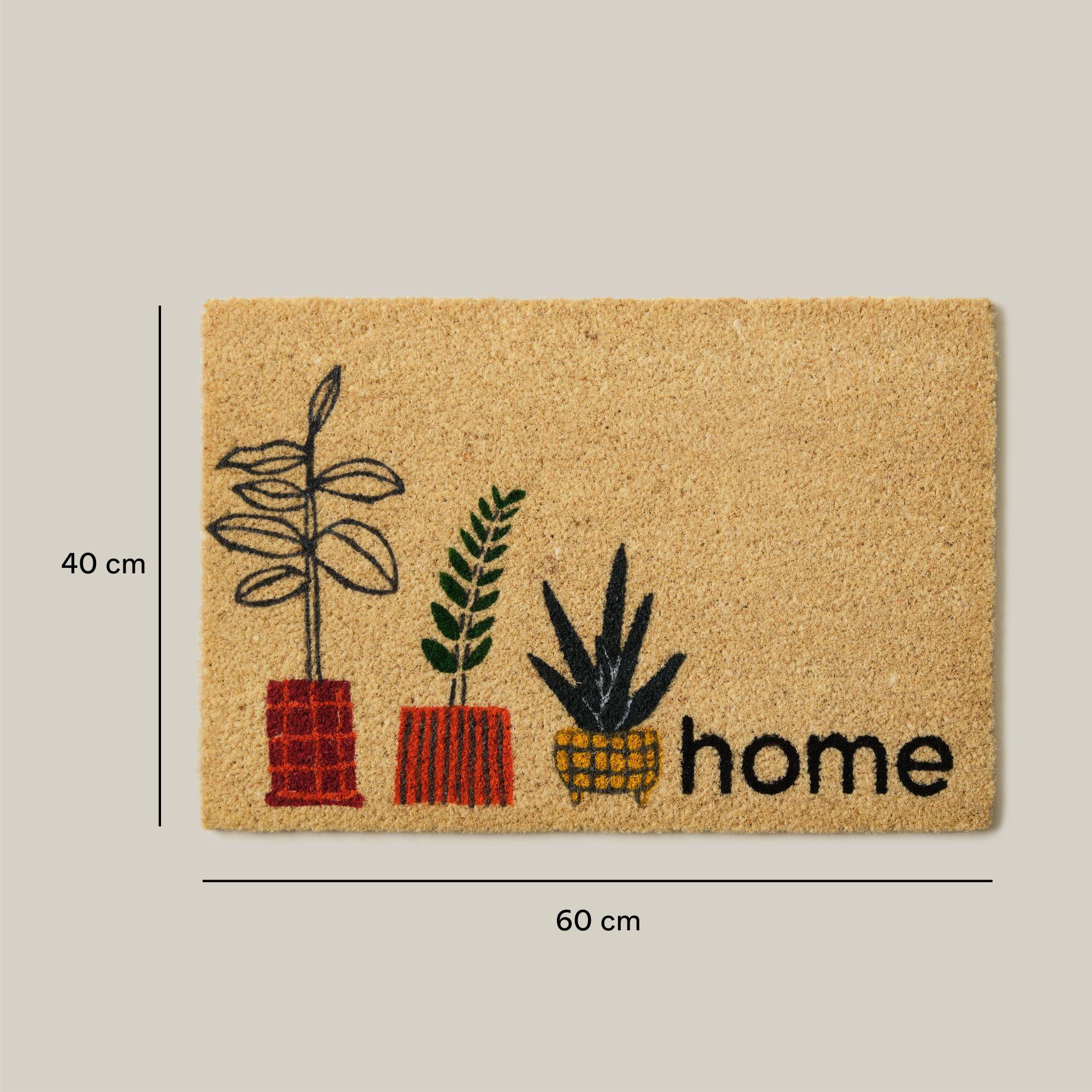 Felpudo multicolor de pvc y coco plantas 60 x40 cm