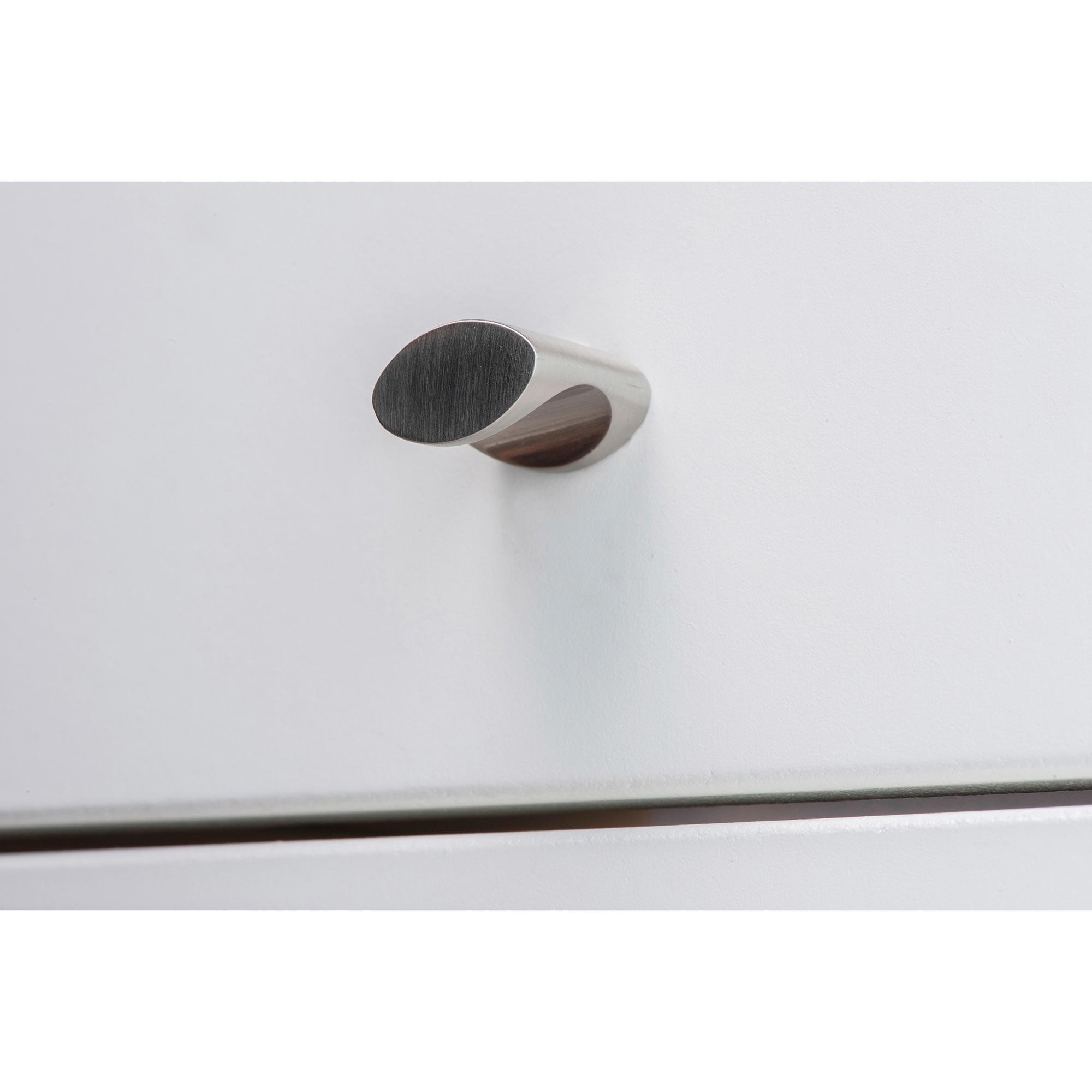 4 Puxadores Rei oval níquel acetinado 17x11mm - 4