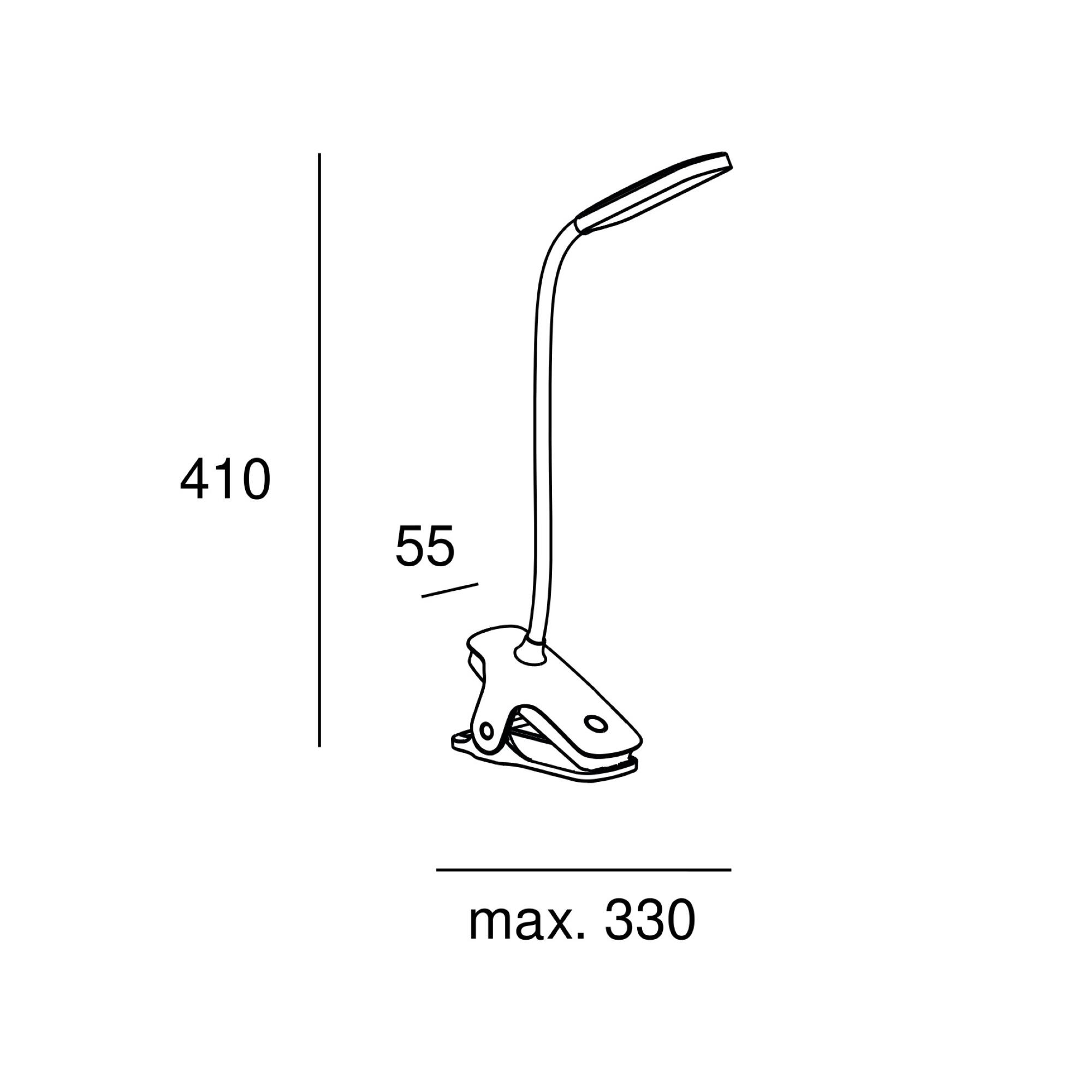Flexo para escritorio sin cable táctil LED con control de la intensidad de la luz Hommy FORLIGHT con estructura negra luz neutra 4000K - 4