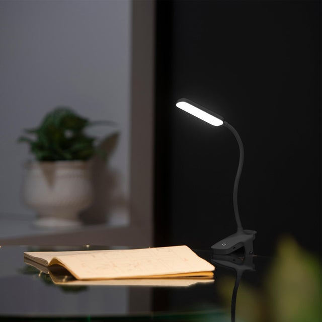 Flexo para escritorio sin cable táctil LED con control de la intensidad de la luz Hommy FORLIGHT con estructura negra luz neutra 4000K