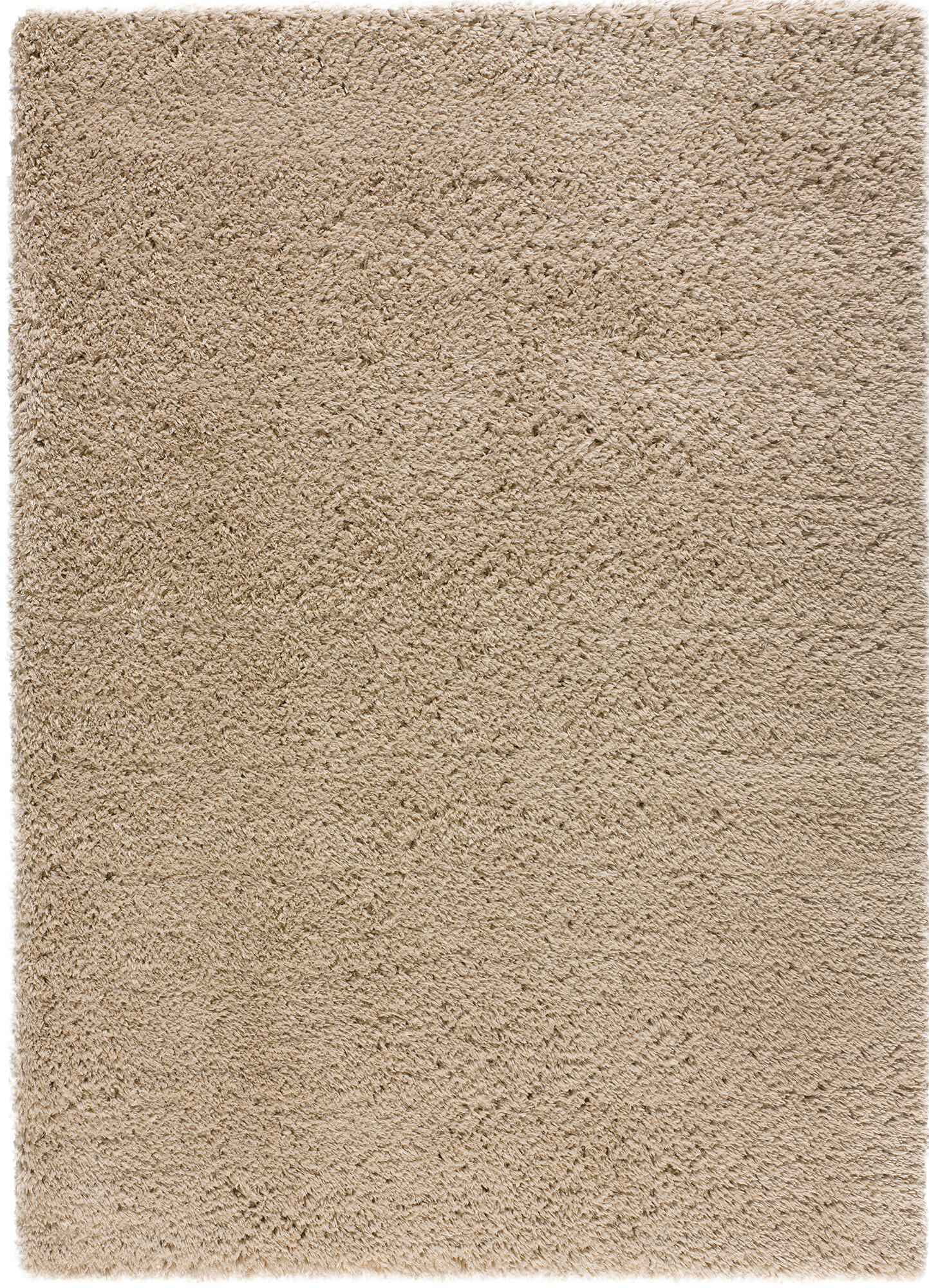 Alfombra poliéster pelo largo shaggy rec liso beige 140x200cm