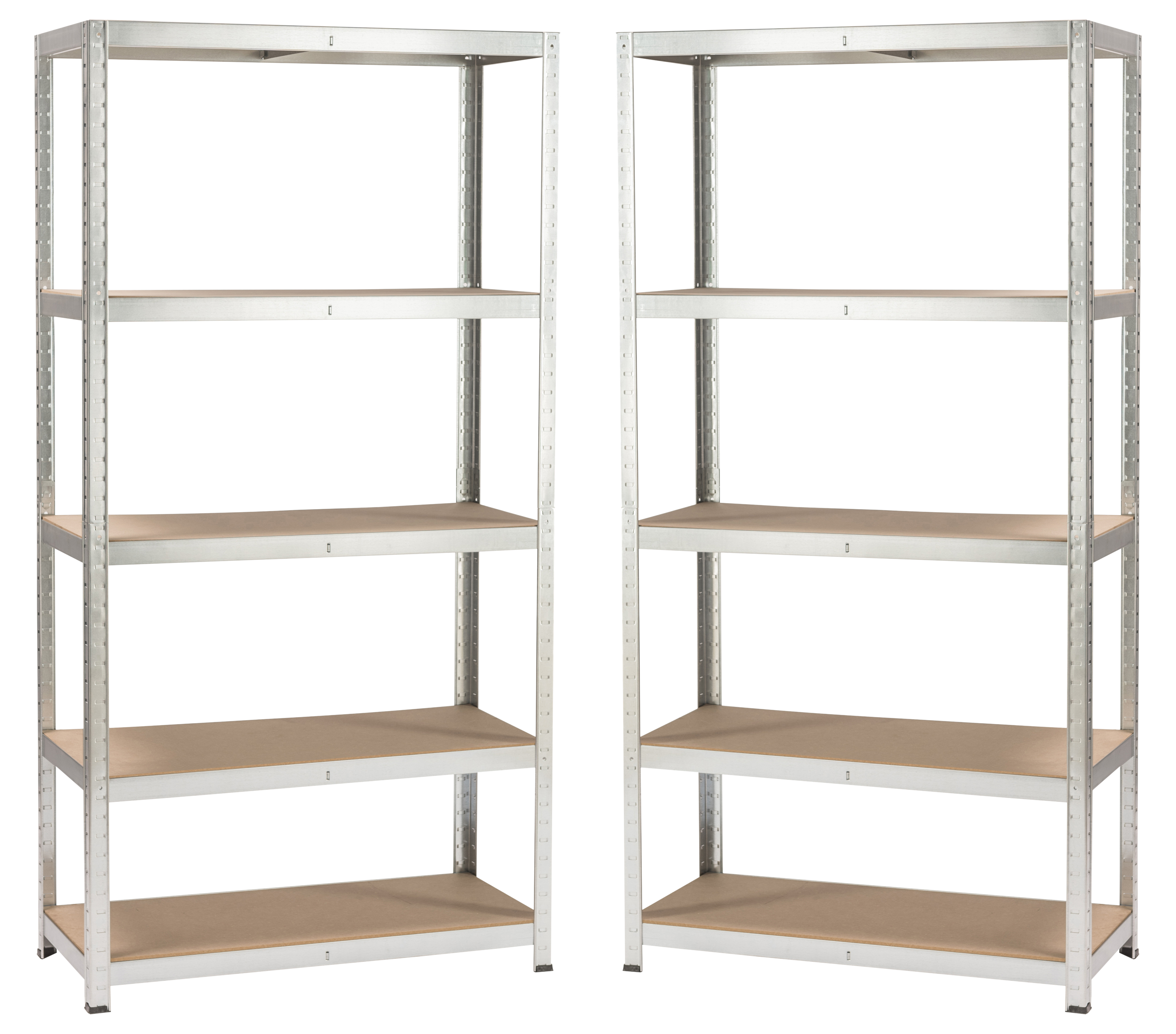 2 estanterias metálicas spaceo aglom galvanizado 176x90x40 cm