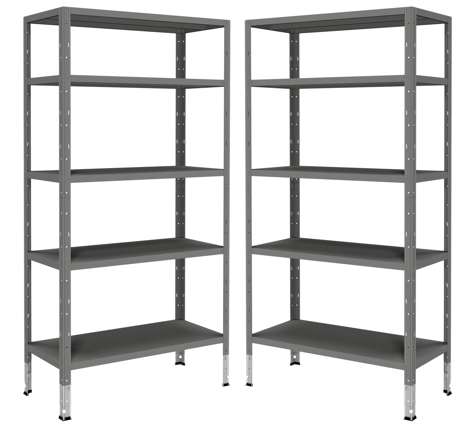 2 estanterías metalicas spaceo 188x100x40 gris