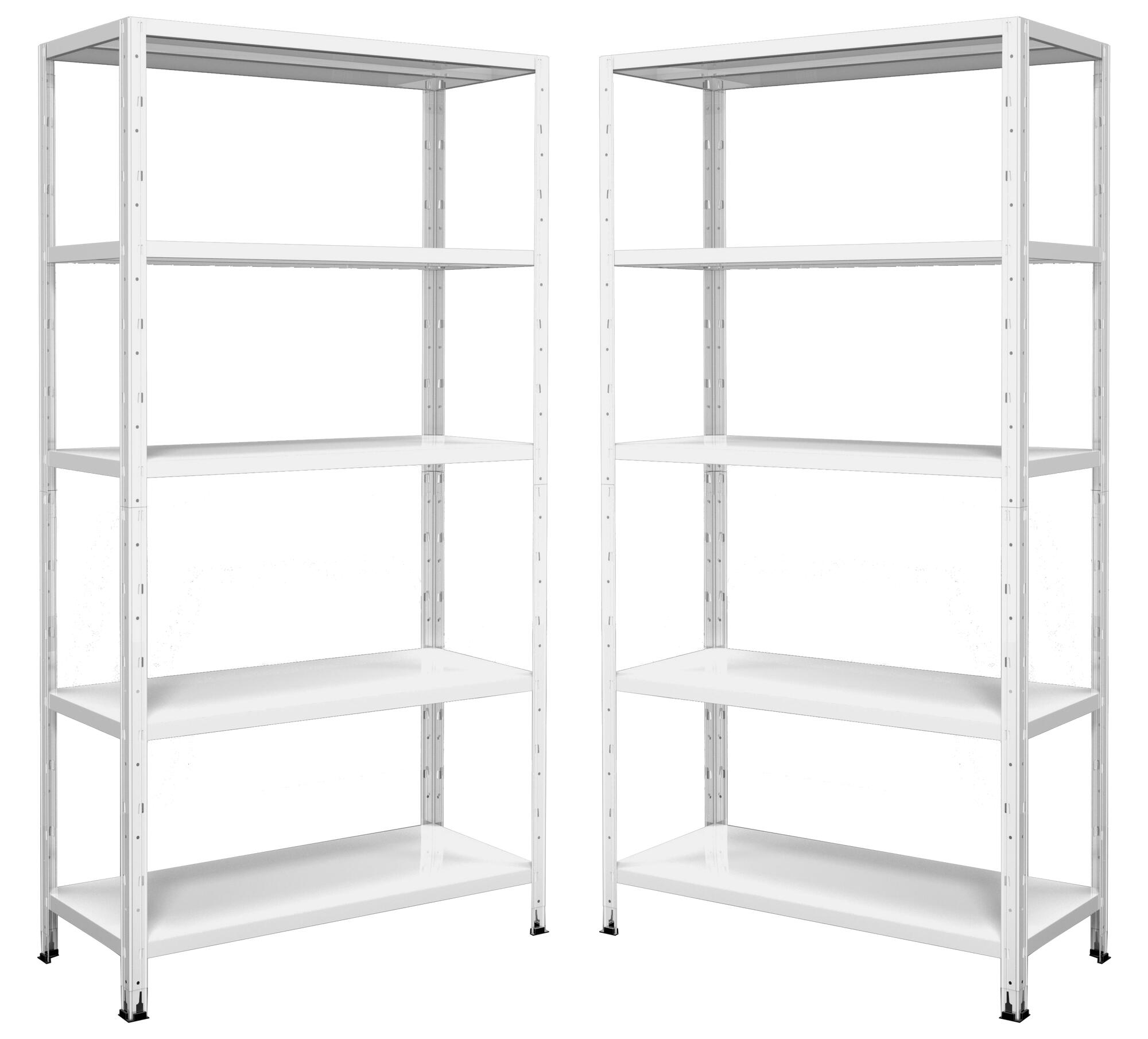 2 estanterías metálicas spaceo 188x100x40 cm blanca