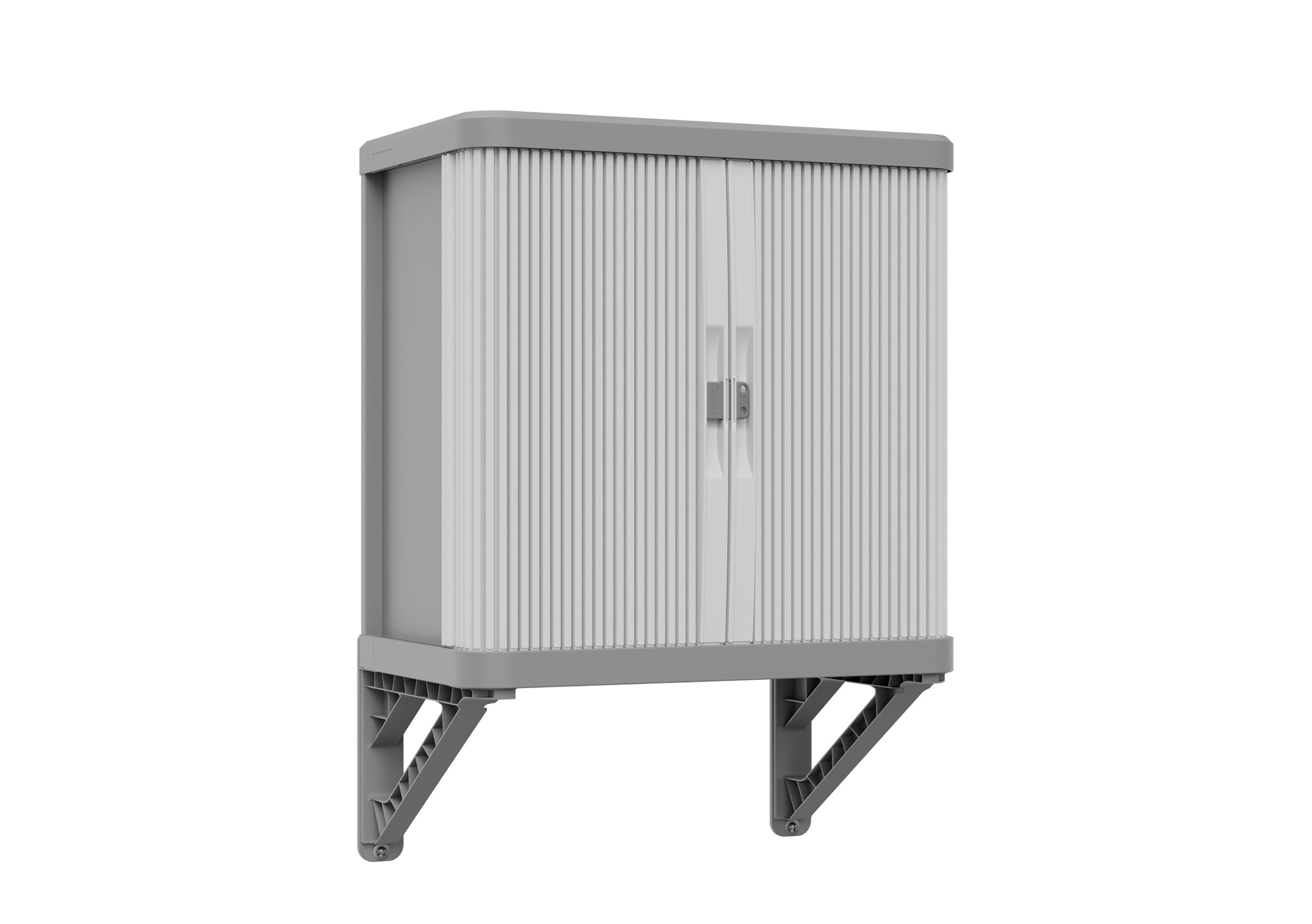 Armario para colgar de resina 59x59.5x36 cm color gris 2 puertas correderas