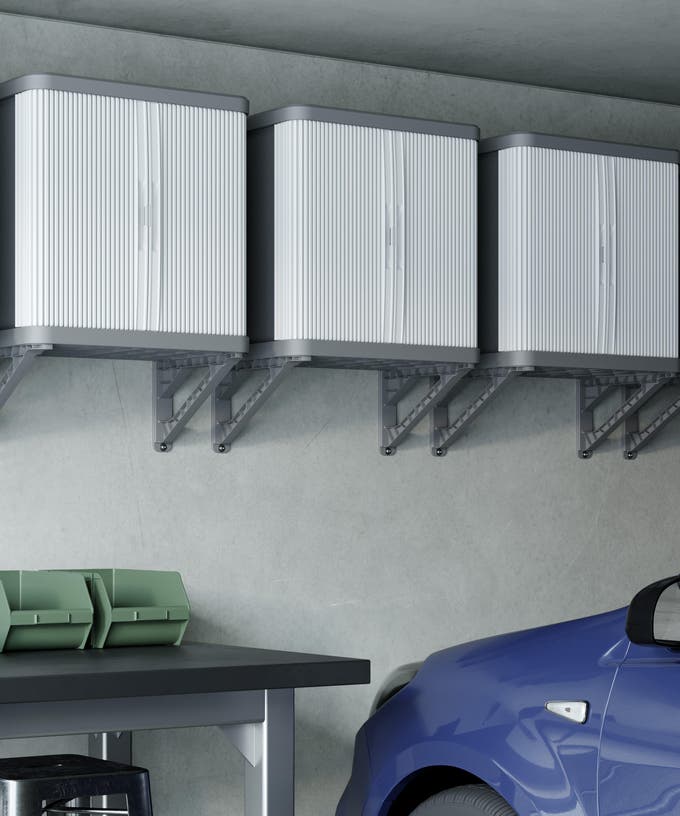 85206421 Armario para colgar de resina 59x59.5x36 cm color gris 2 puertas correderas
