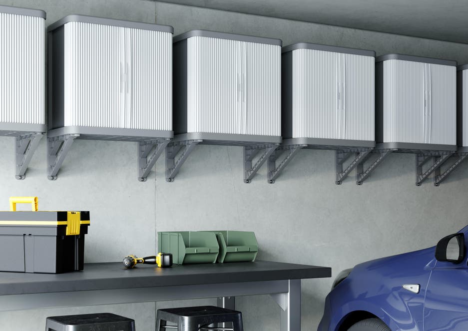 85206421 Armario para colgar de resina 59x59.5x36 cm color gris 2 puertas correderas