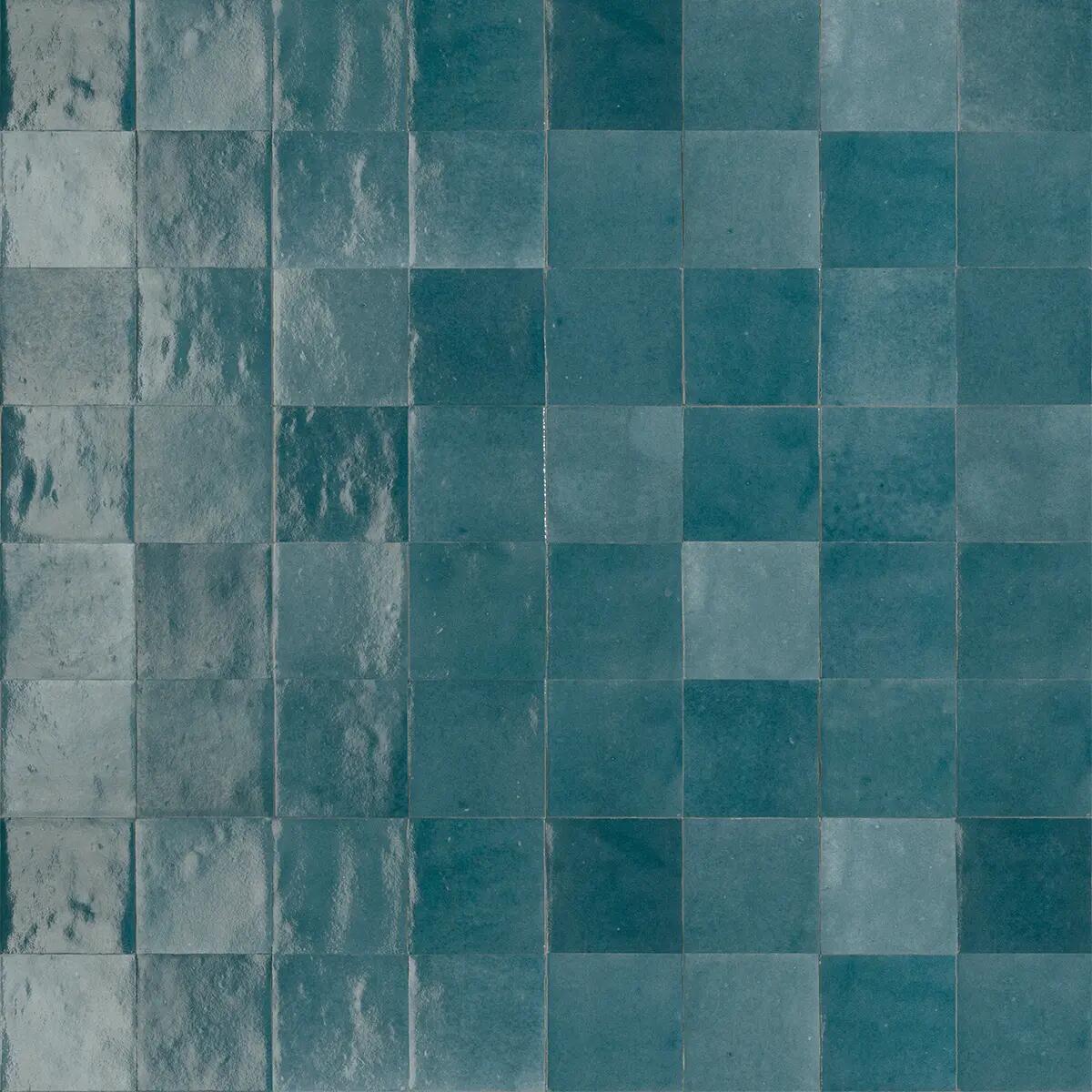 Piastrella da rivestimento interno in gres naturale 10 x 10 cm smaltato blu-turchese lucido Zelli Sp. 10 mm 0.54 mq - 23