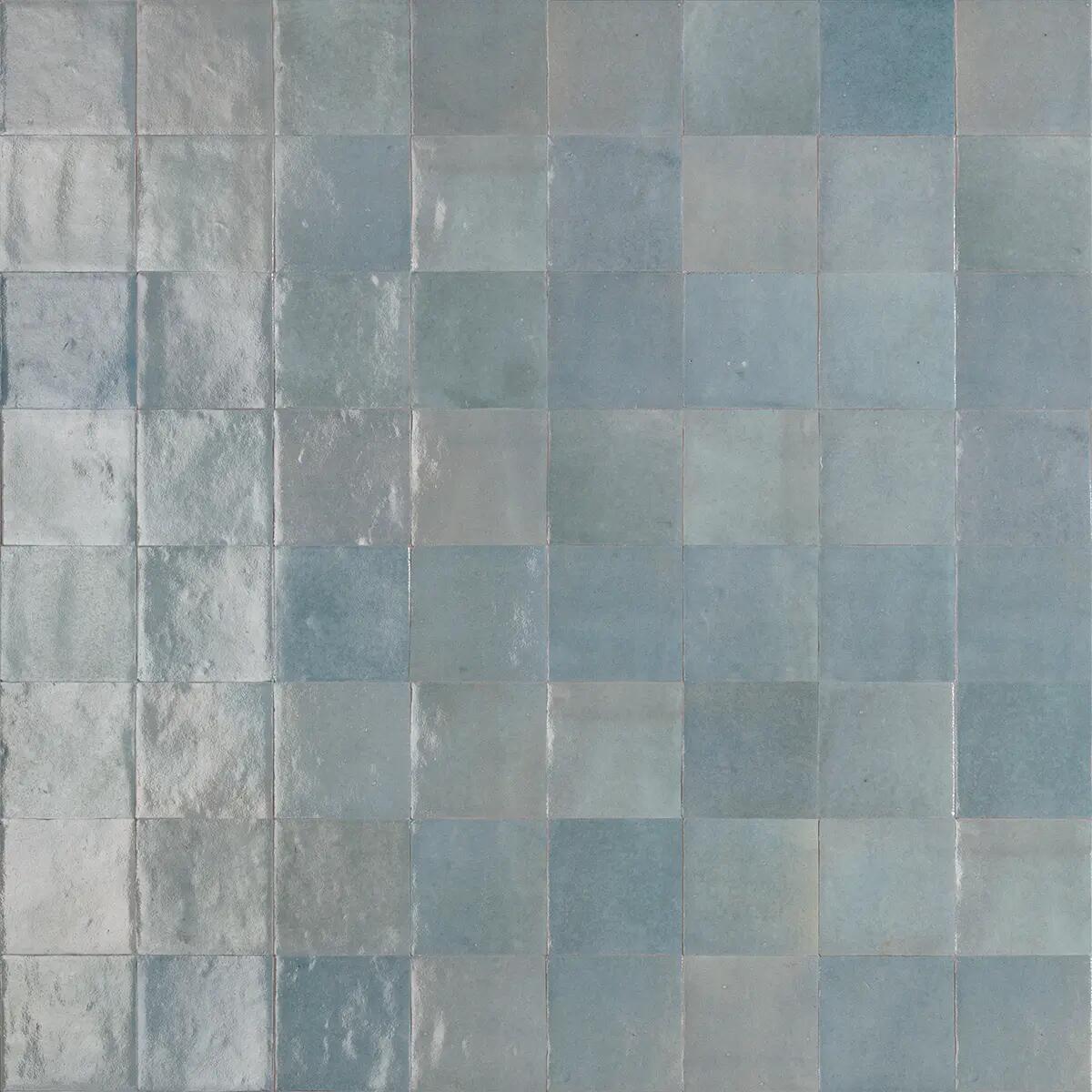 Piastrella da rivestimento interno in gres naturale 10 x 10 cm smaltato azzurro lucido Zelli Sp. 10 mm 0.54 mq - 9