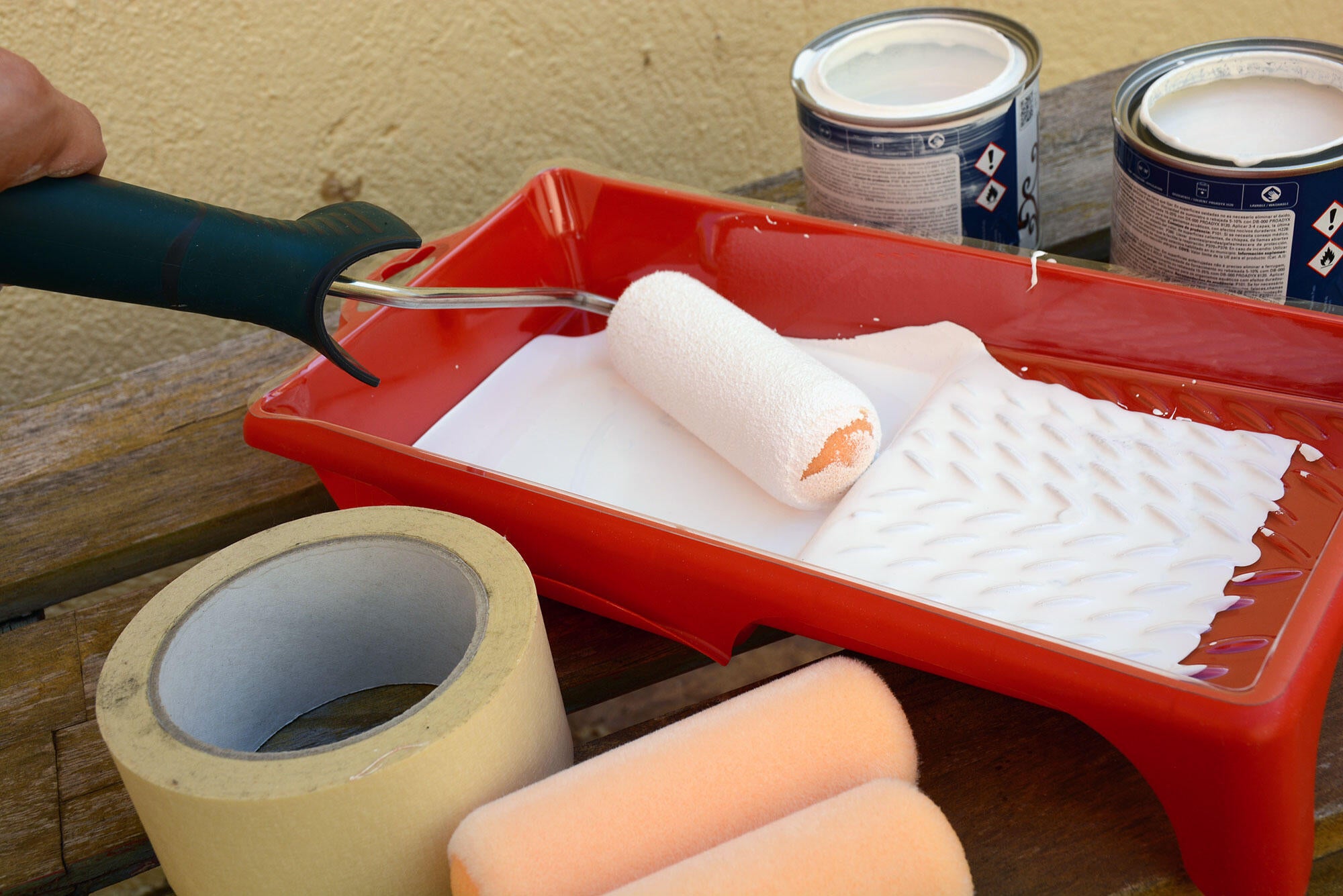 Mini rodillo para pintar y decorar CIRET de 110 mm de anchura, 15 mm de diámetro, pelo corto (menos de 5 mm). Fibra de poliéster. Varilla de acero. - 8