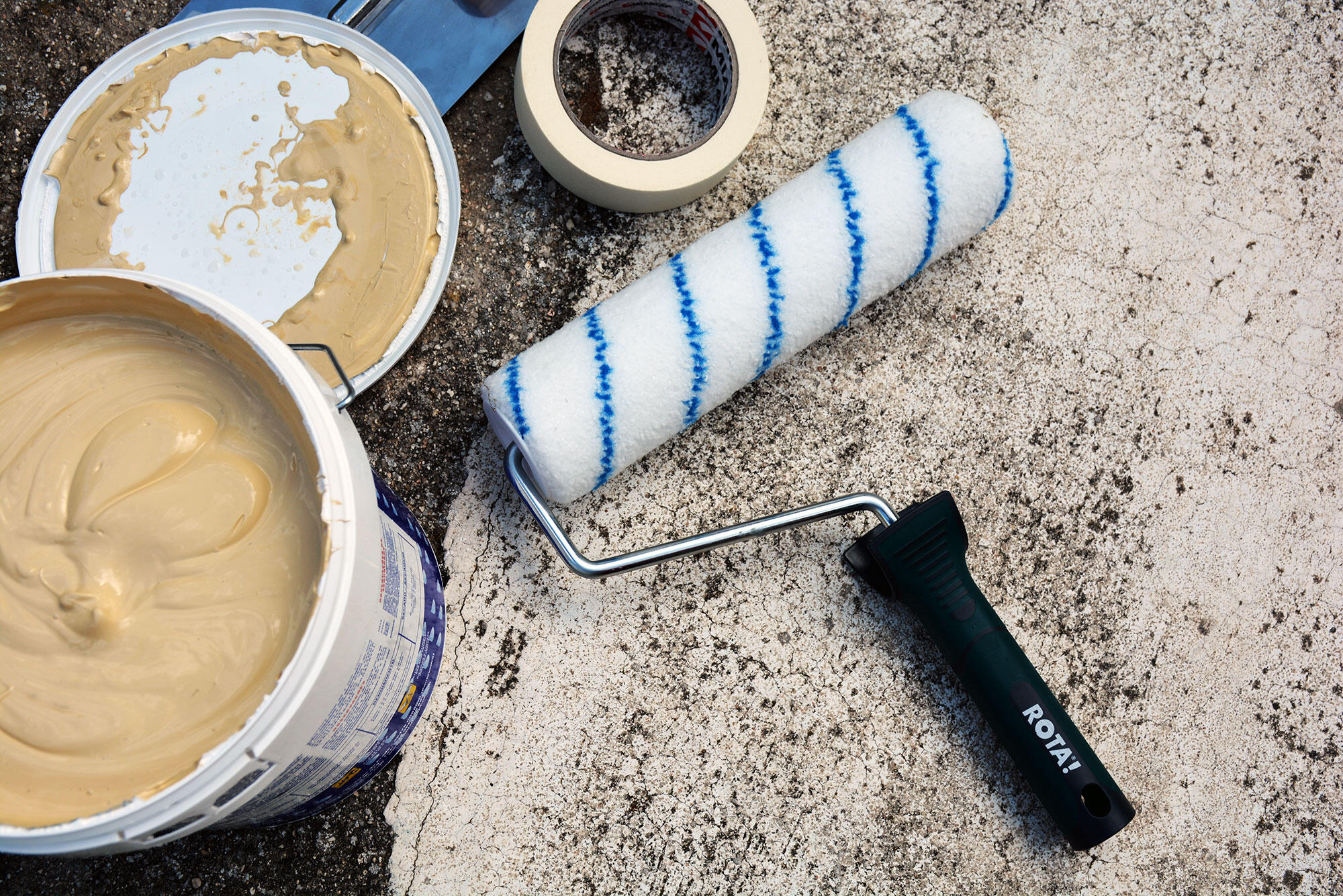 Rodillo para pintar suelos y superficies lisas CIRET de 250 mm de anchura, 48 mm de diámetro, pelo medio (5 mm a 12 mm). Fibra de poliéster. Varilla de acero. - 7