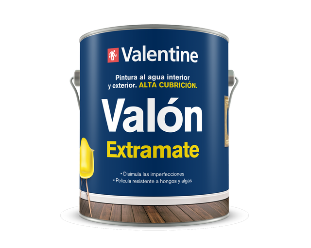Pintura de interior Valón Extramate VALENTINE color blanco puro luminoso mate profundo 4L para paredes y techos