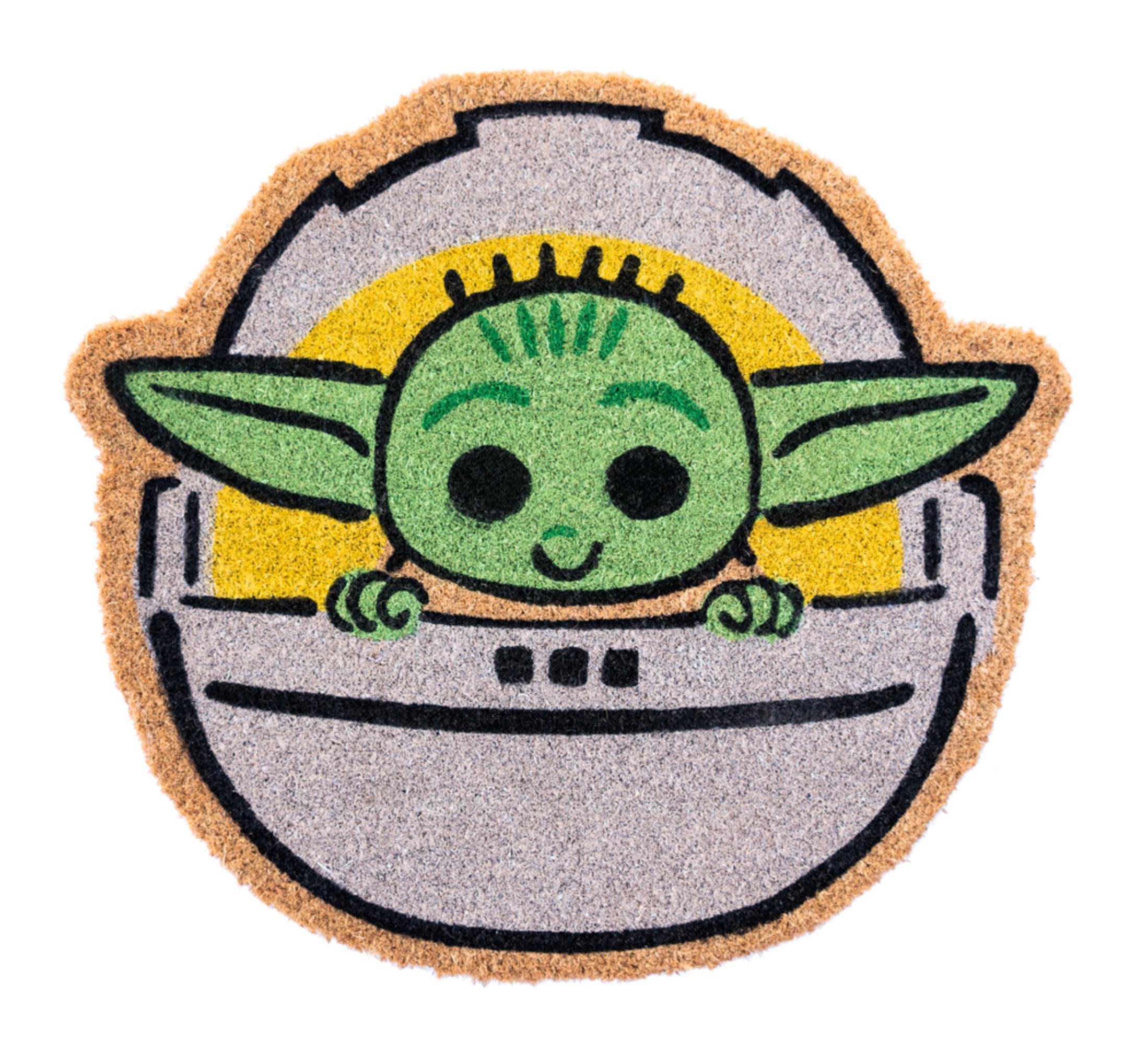 Felpudo coco the mandalorian the child verde, amarillo, gris 50 x60 cm