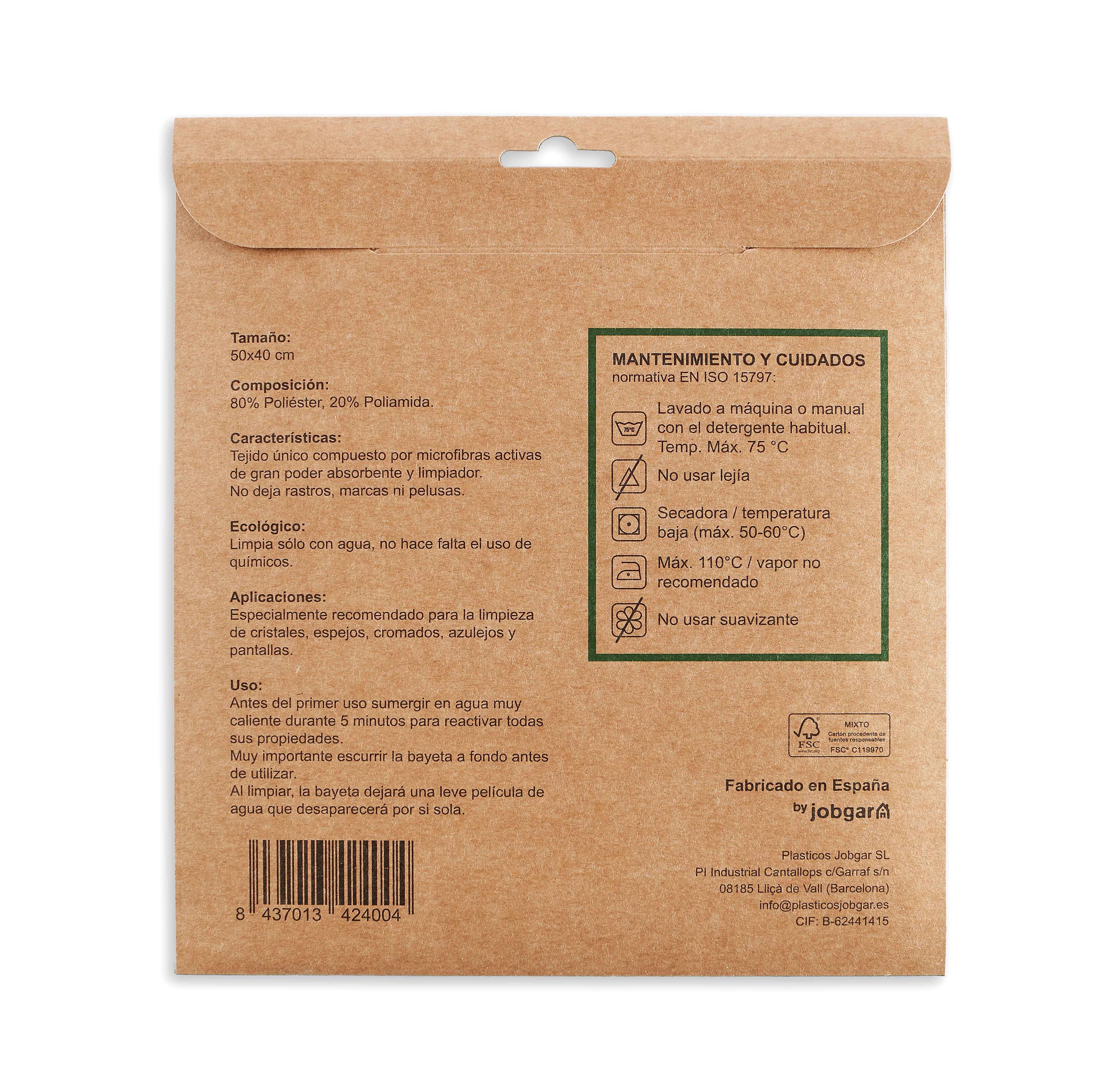 Bayeta especial cristales ecolimpia 50x40cm verde - 2