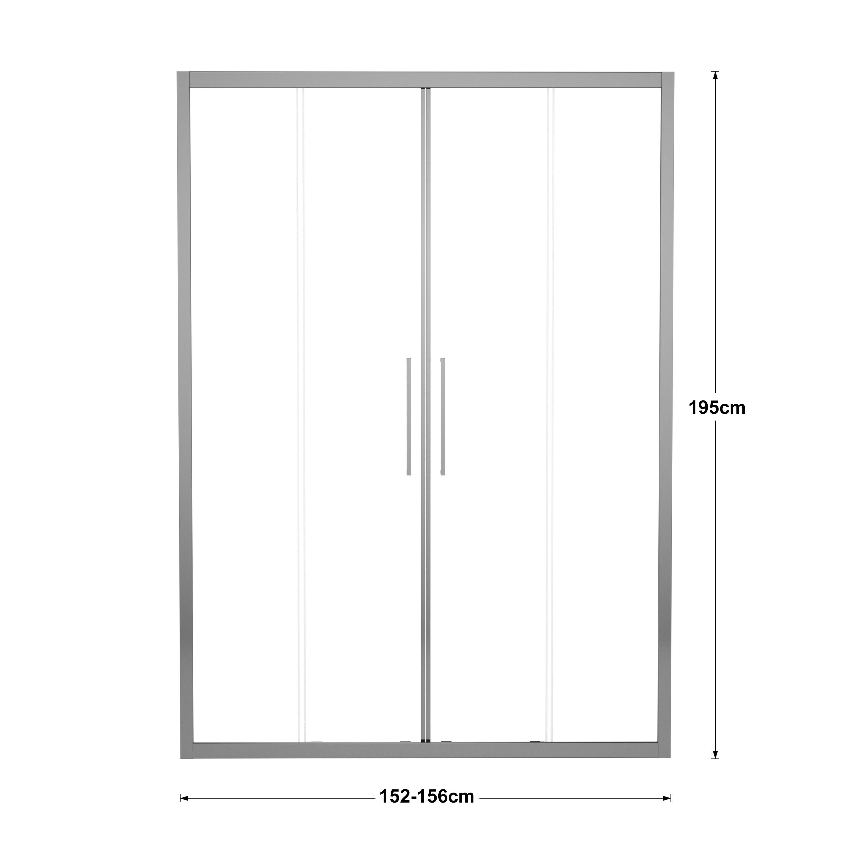 Porta doccia scorrevole Record, L 152-156 cm x H 195 cm x SP 6 mm, profilo cromo - 9