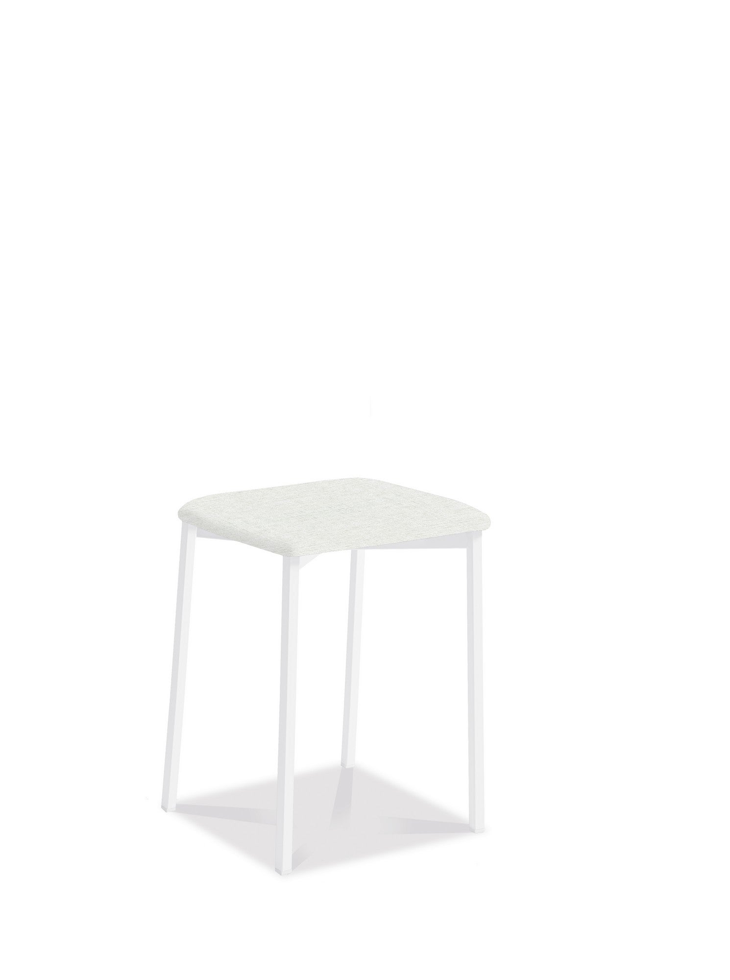 Taburete bajo de cocina kelsa armazón blanco asiento michigan nieve