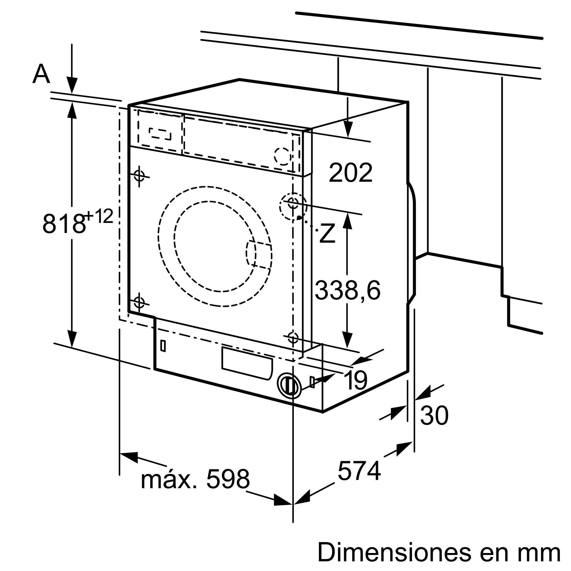 Lavadora integrable BOSCH Wiw24307Es de 8 kg de capacidad 1200 rpm clase C blanco - 2