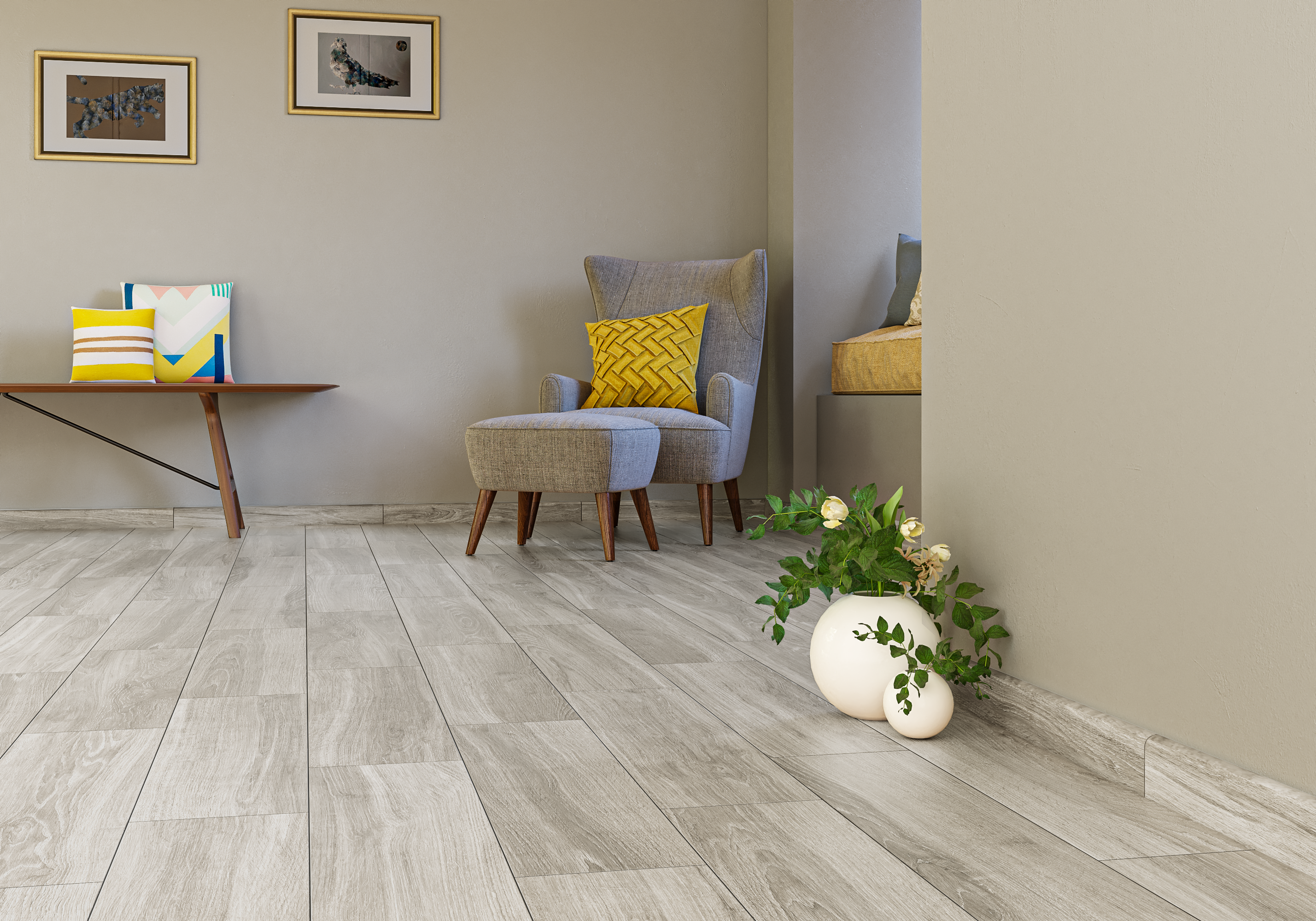 Rodapié porcelánico Ipanema 75x9 cm madera ceniza ARTENS - 11