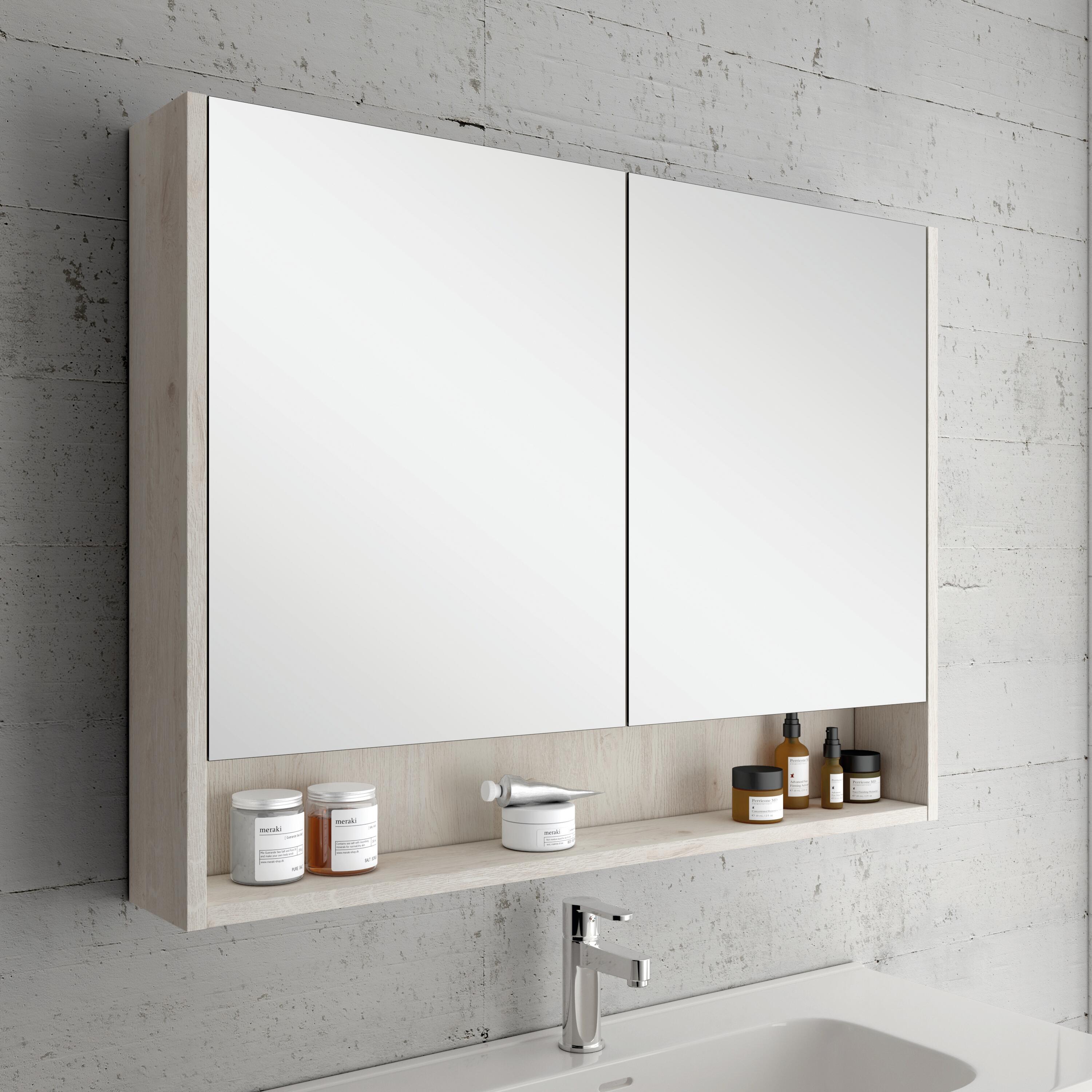 Armario de baño moon roble nórdico 100x75x13 cm