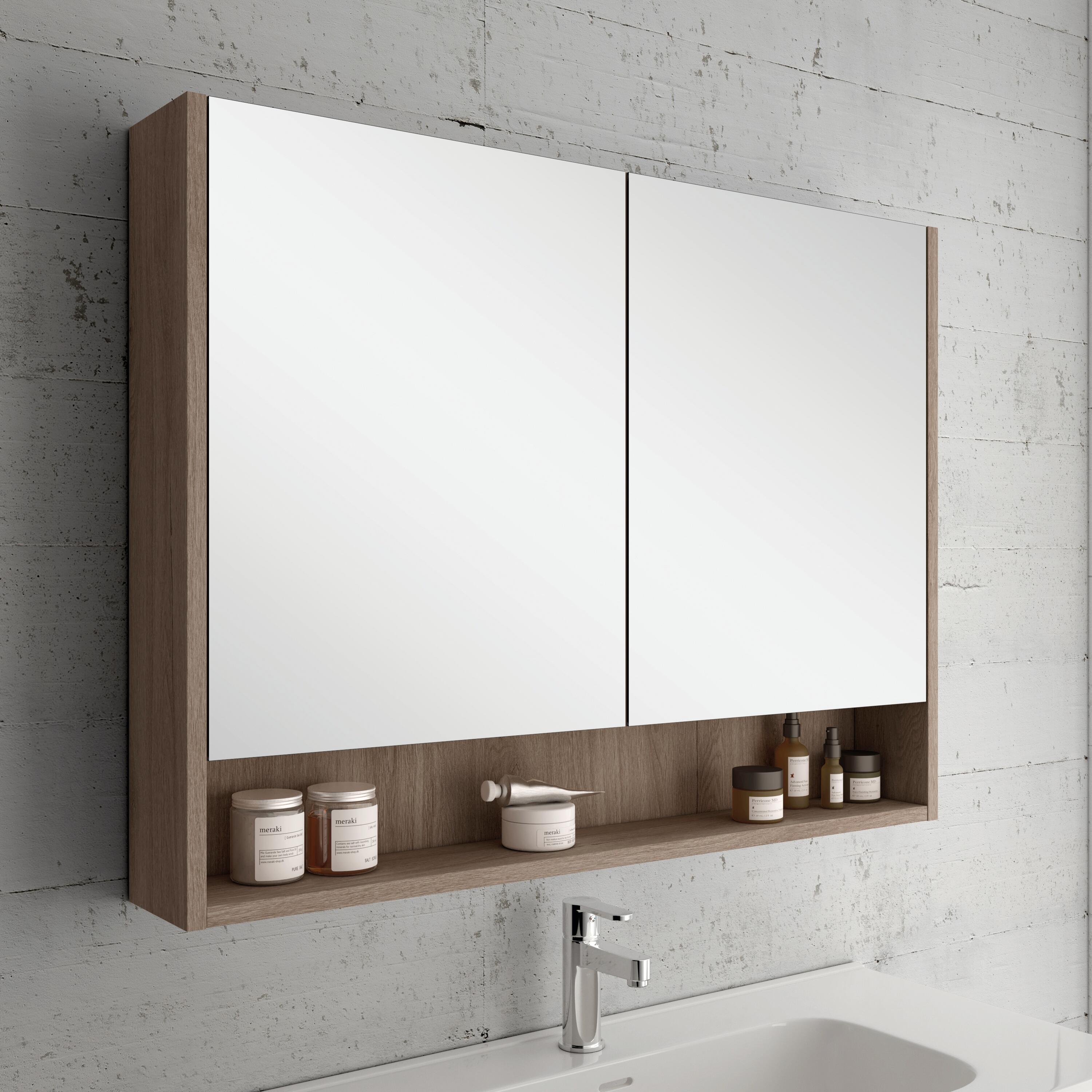 Armario de baño moon roble gris 100x75x13 cm