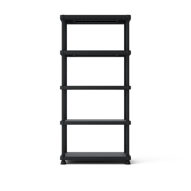 Scaffale in kit 5 ripiani L 90 x P 45 x H 187.5 cm nero, portata per ripiano 50 kg