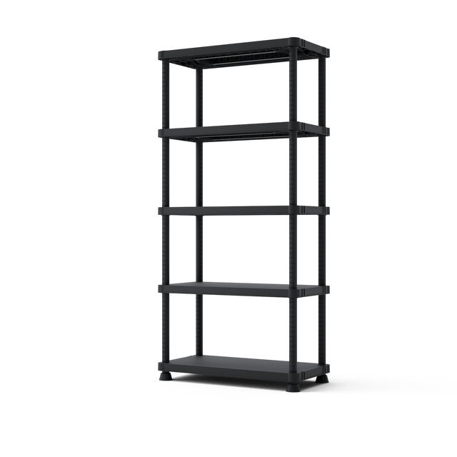 Estantería de resina negro SPACEO de 187.5x90x45cm y 250kg máx. de carga