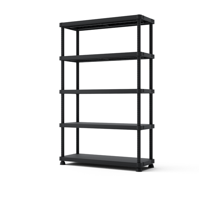 Estante em PVC preto 5 prateleiras 187x120x45 cm 250 kg Spaceo Cool