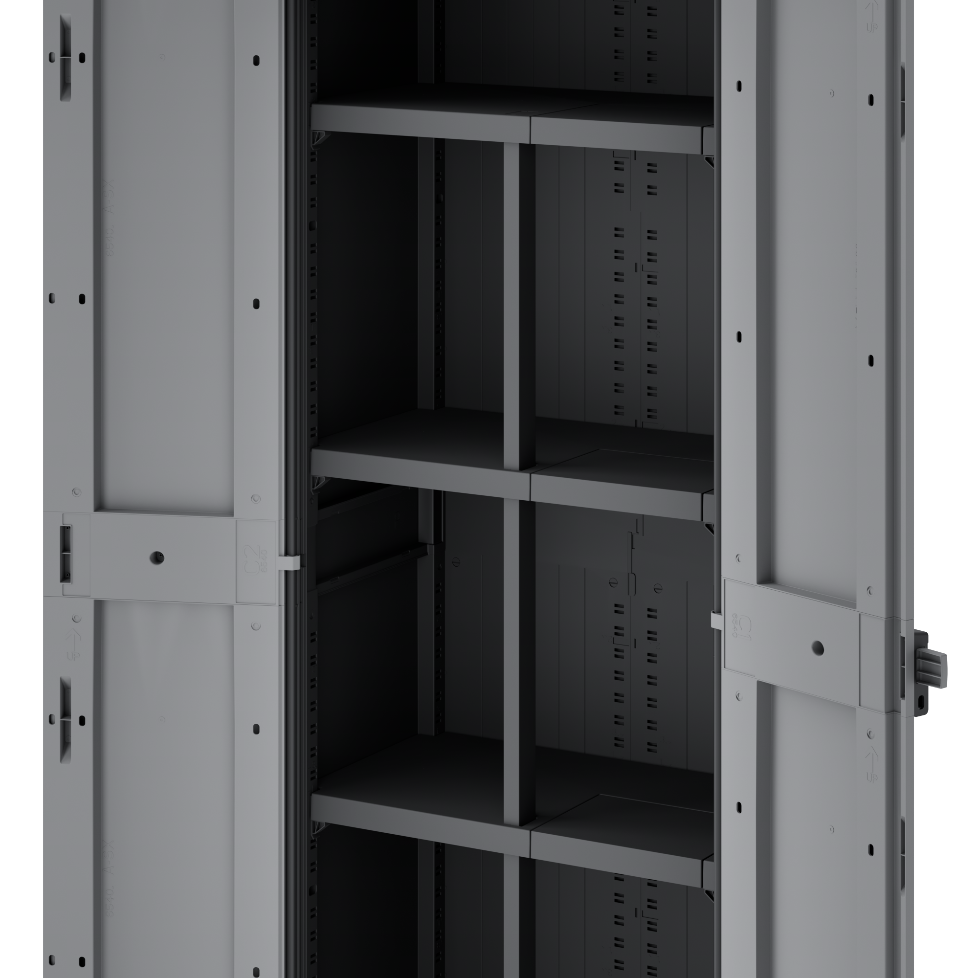 Armario alto multiusos Spaceo Wendy 180x65x39 cm gris, negro - 13