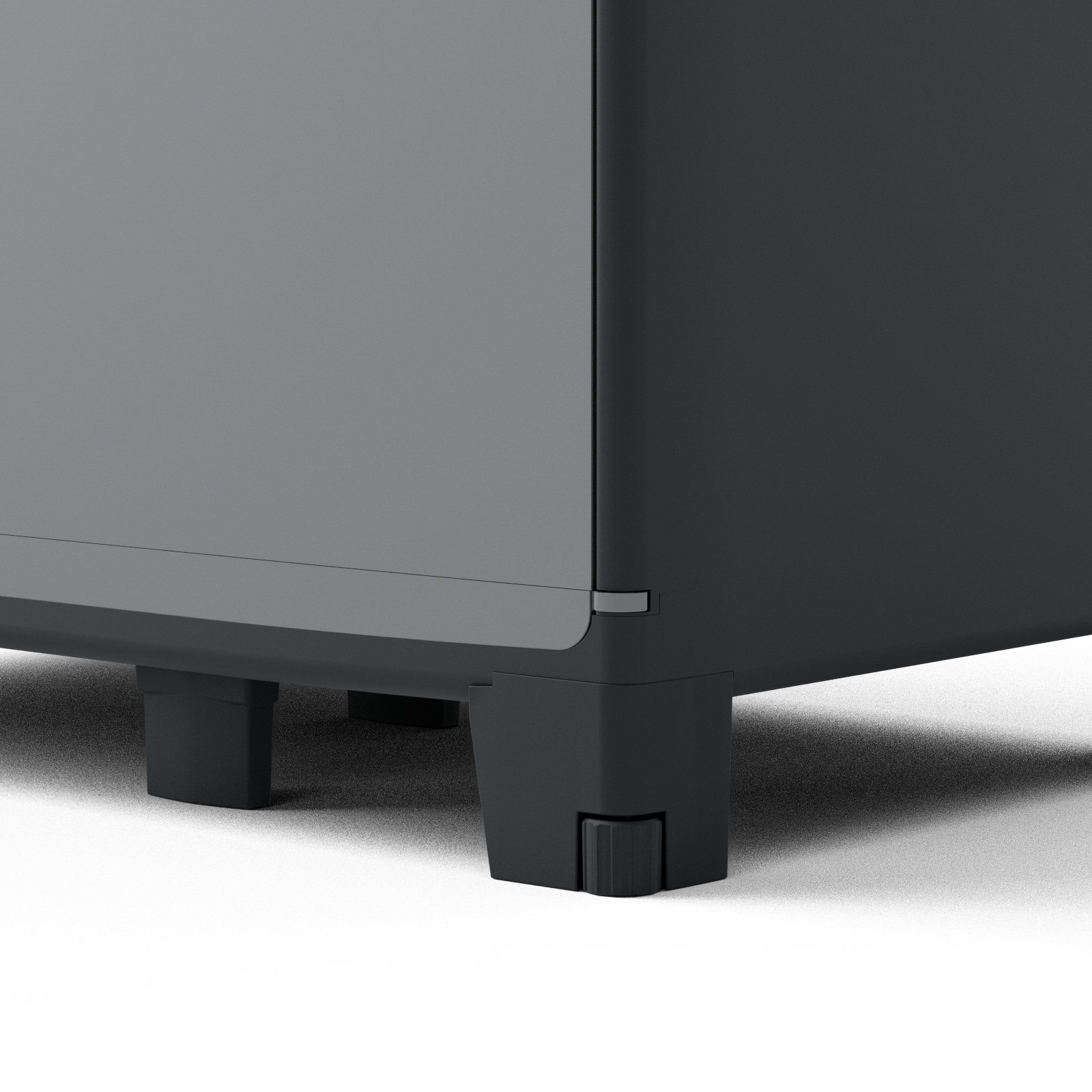 Armadio per scope Excellence SPACEO in polipropilene, grigio e nero L 85 x H 180 x P 52 cm 2 ante, adatto per interno/esterno - 14