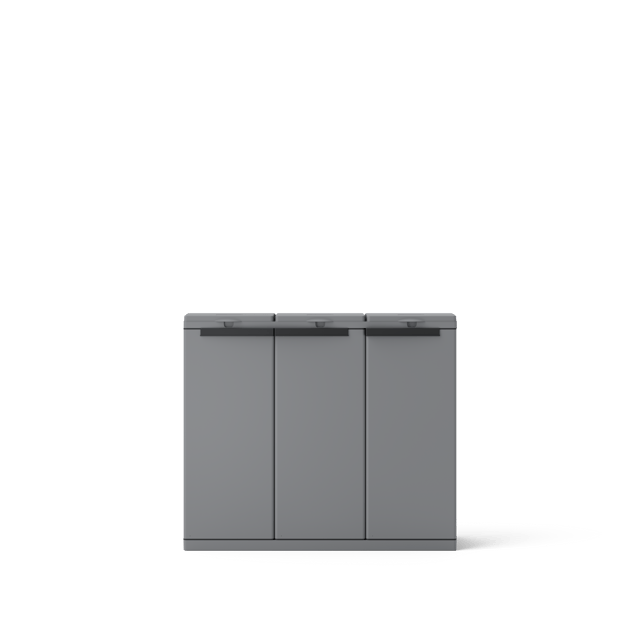 Armadio per raccolta differenziata in polipropilene L 102 x H 88.7 x P 39 cm, 3 ante