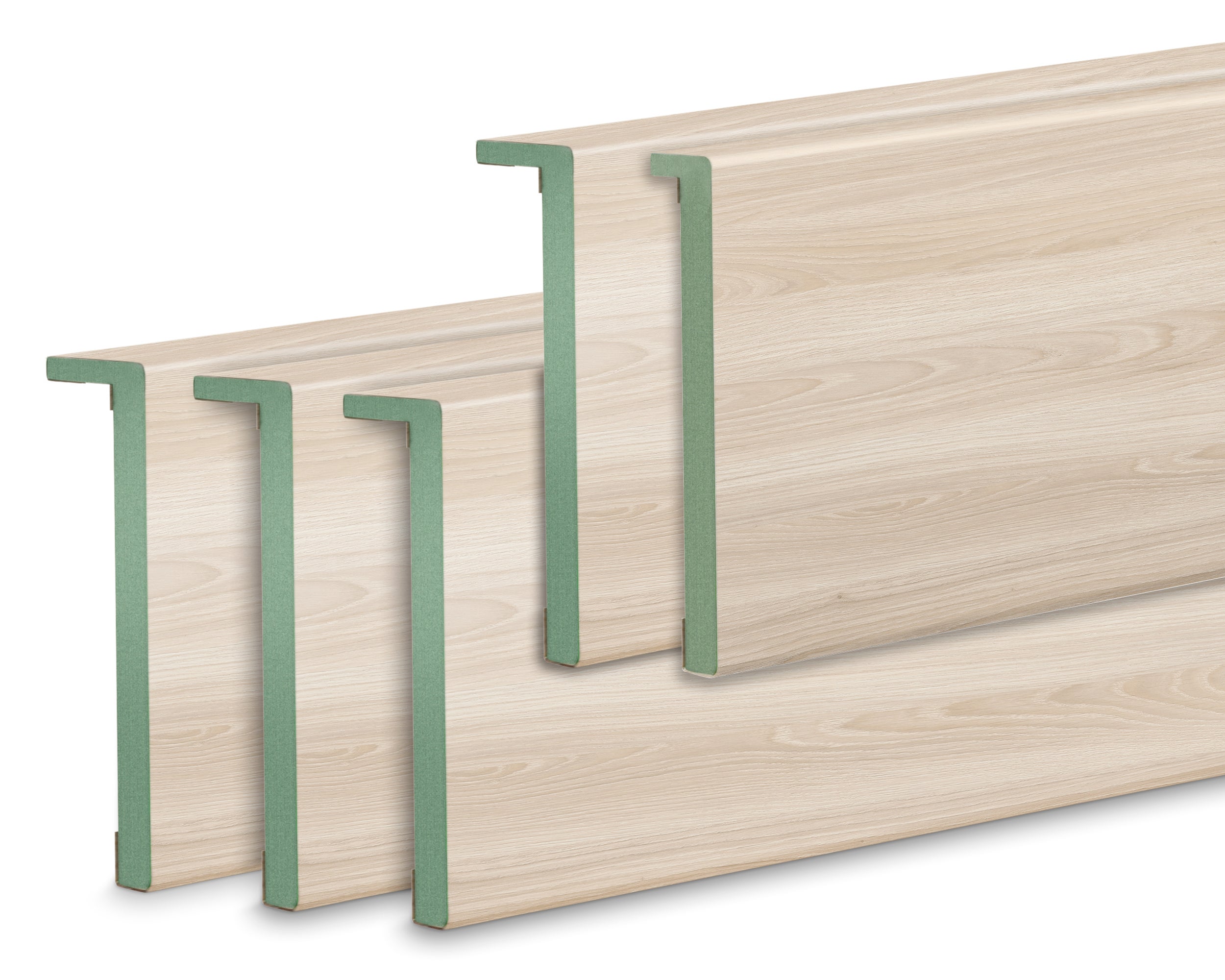 Kit de 5 tapetas nogal crema de mdf hidrófugo de 80 mm de ancho