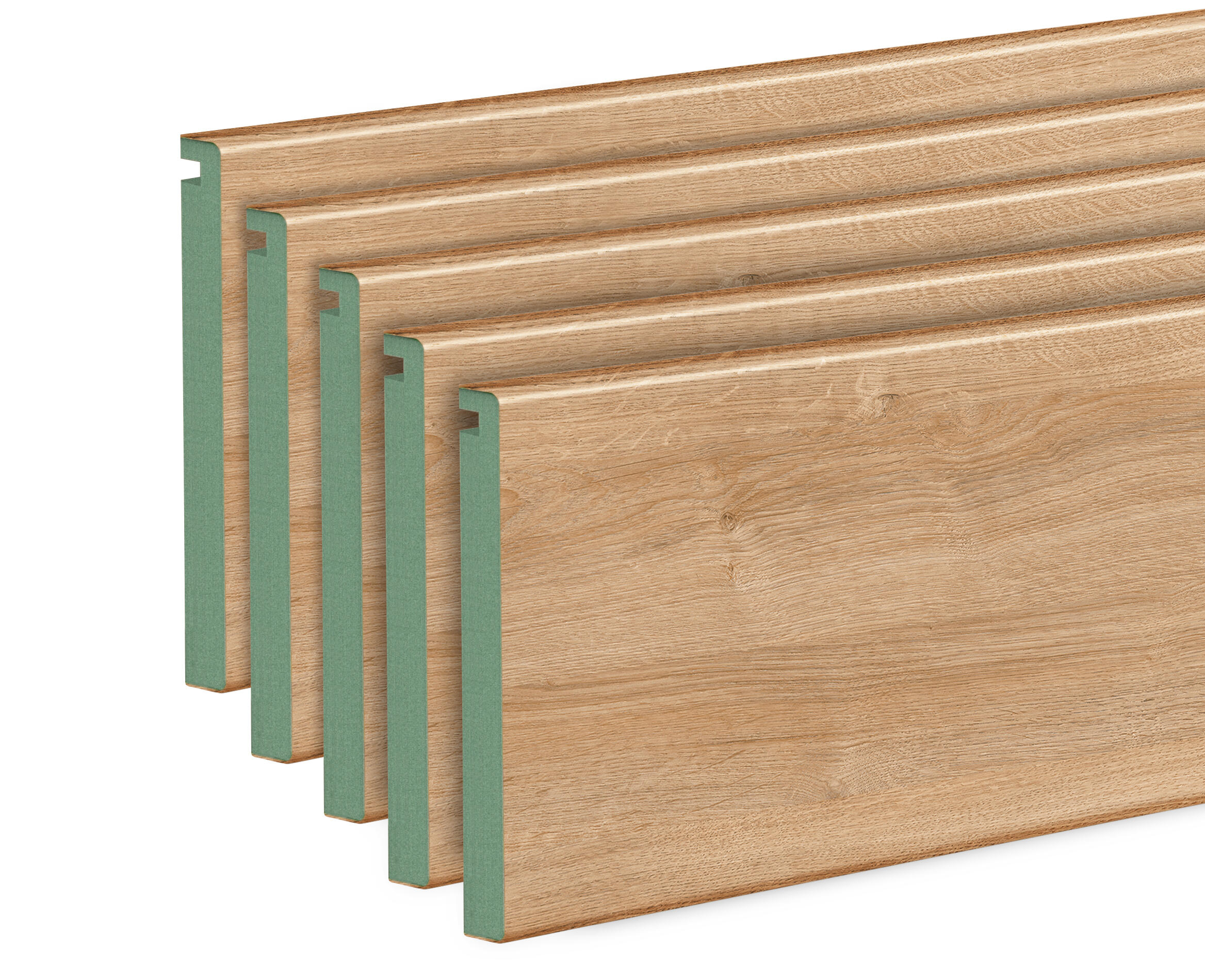 Kit de 5 tapetas roble nature de mdf hidrófugo de 70 mm de ancho