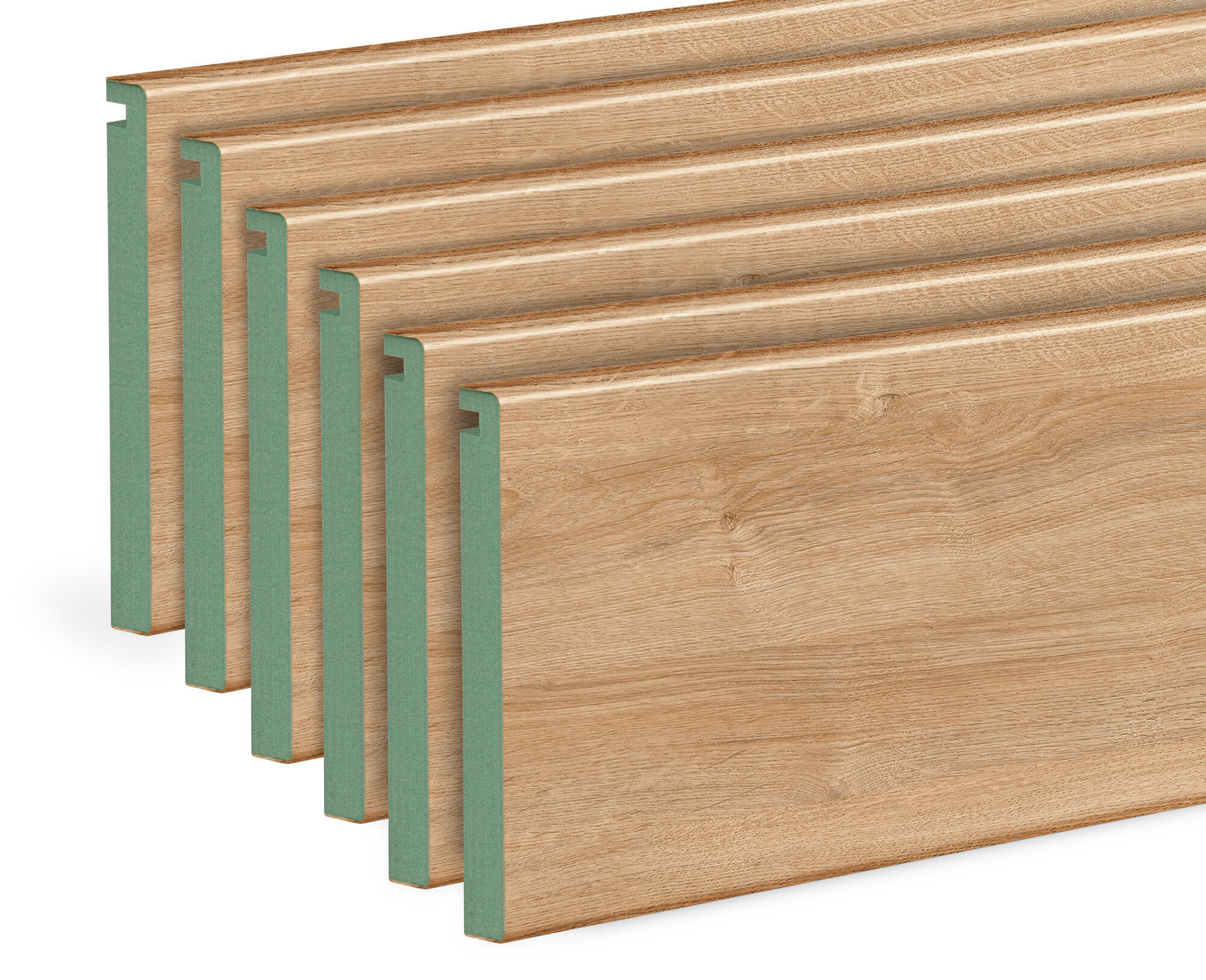 Kit de 6 tapetas roble nature de mdf hidrófugo de 70 mm de ancho