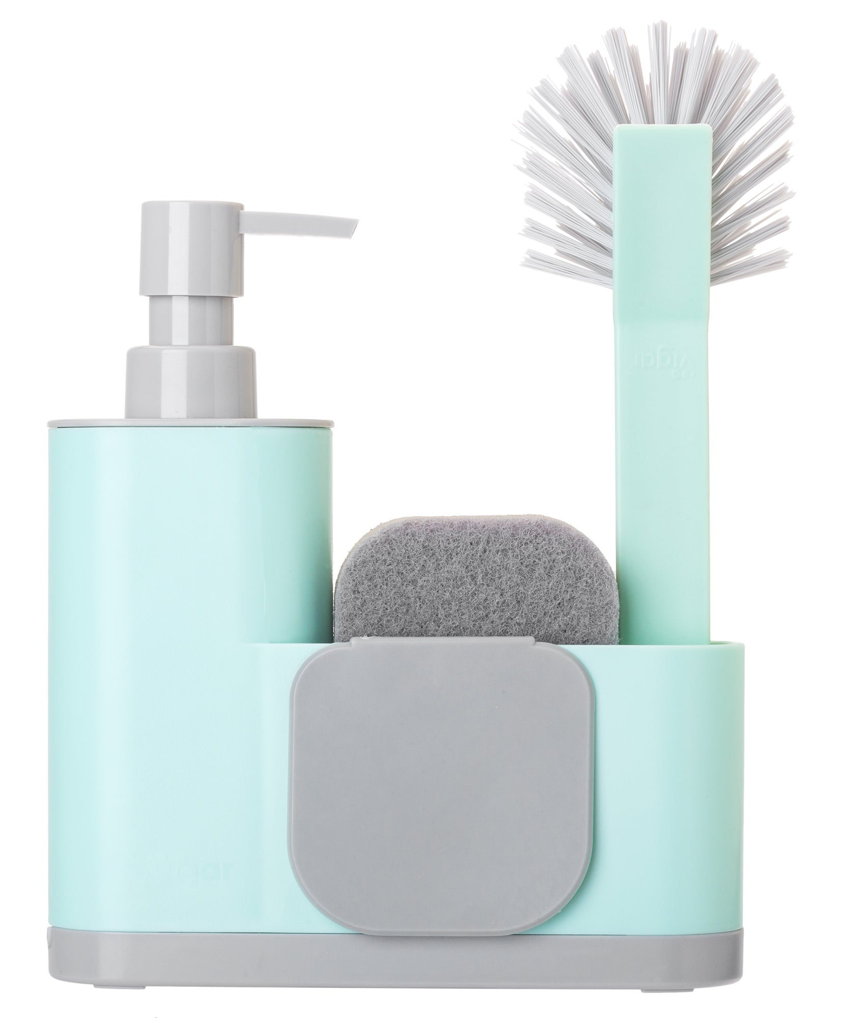 Conjunto doseador com porta-esponjas VIGAR 4 PEÇAS AZUL/CINZA - 10