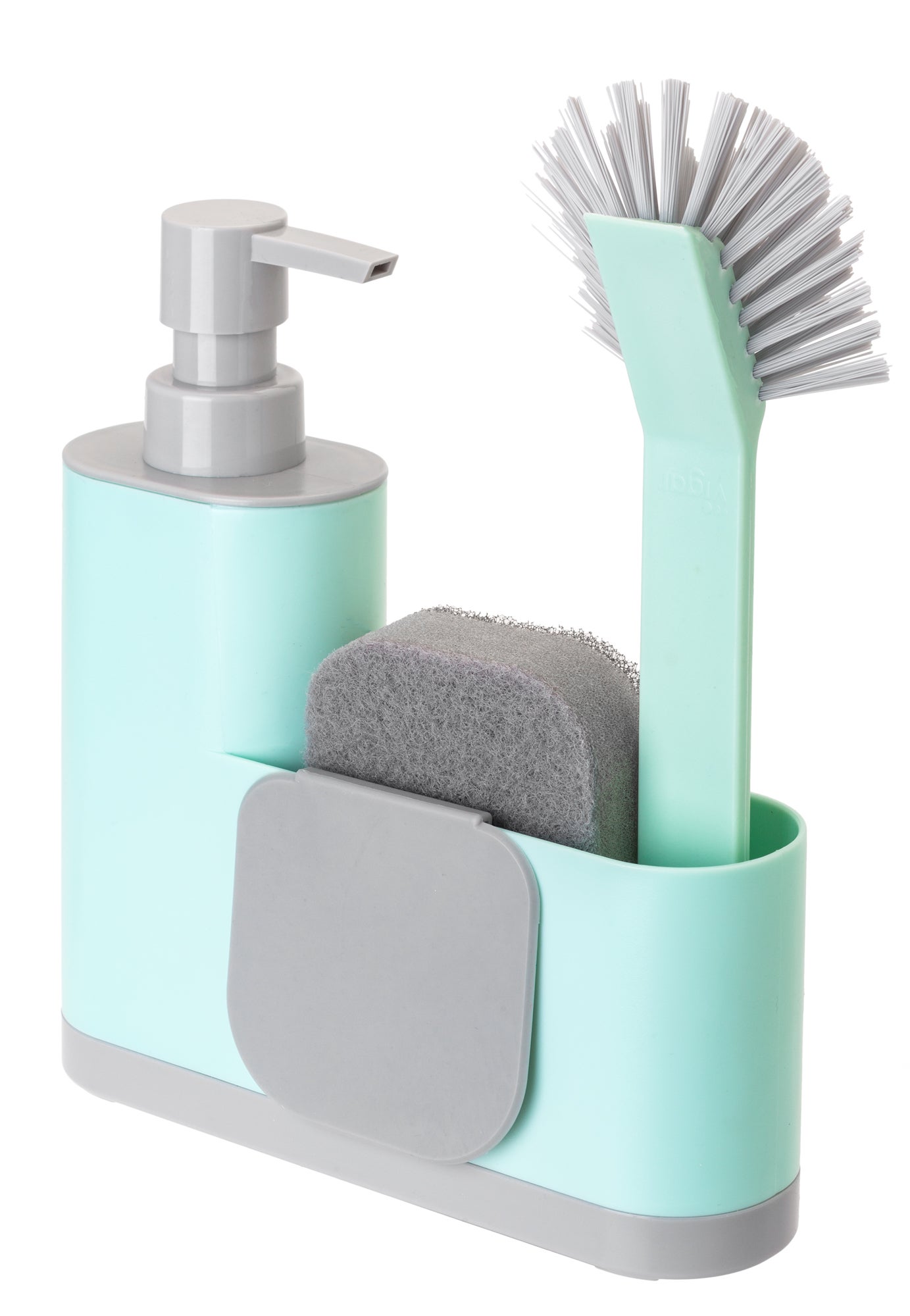 Conjunto doseador com porta-esponjas VIGAR 4 PEÇAS AZUL/CINZA - 9