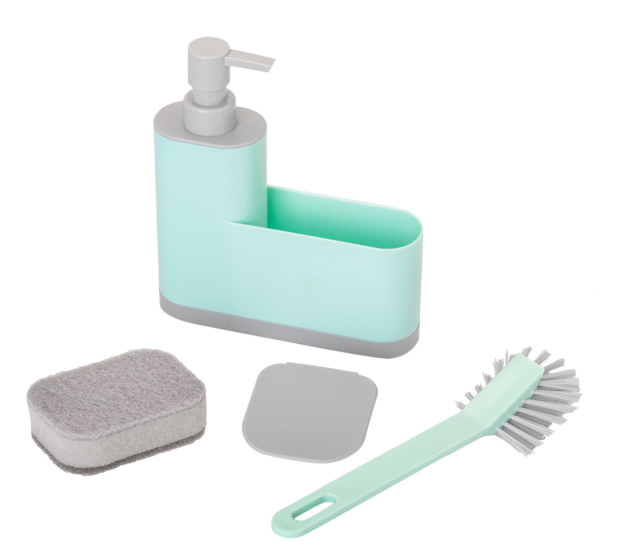 Conjunto doseador com porta-esponjas VIGAR 4 PEÇAS AZUL/CINZA - 8