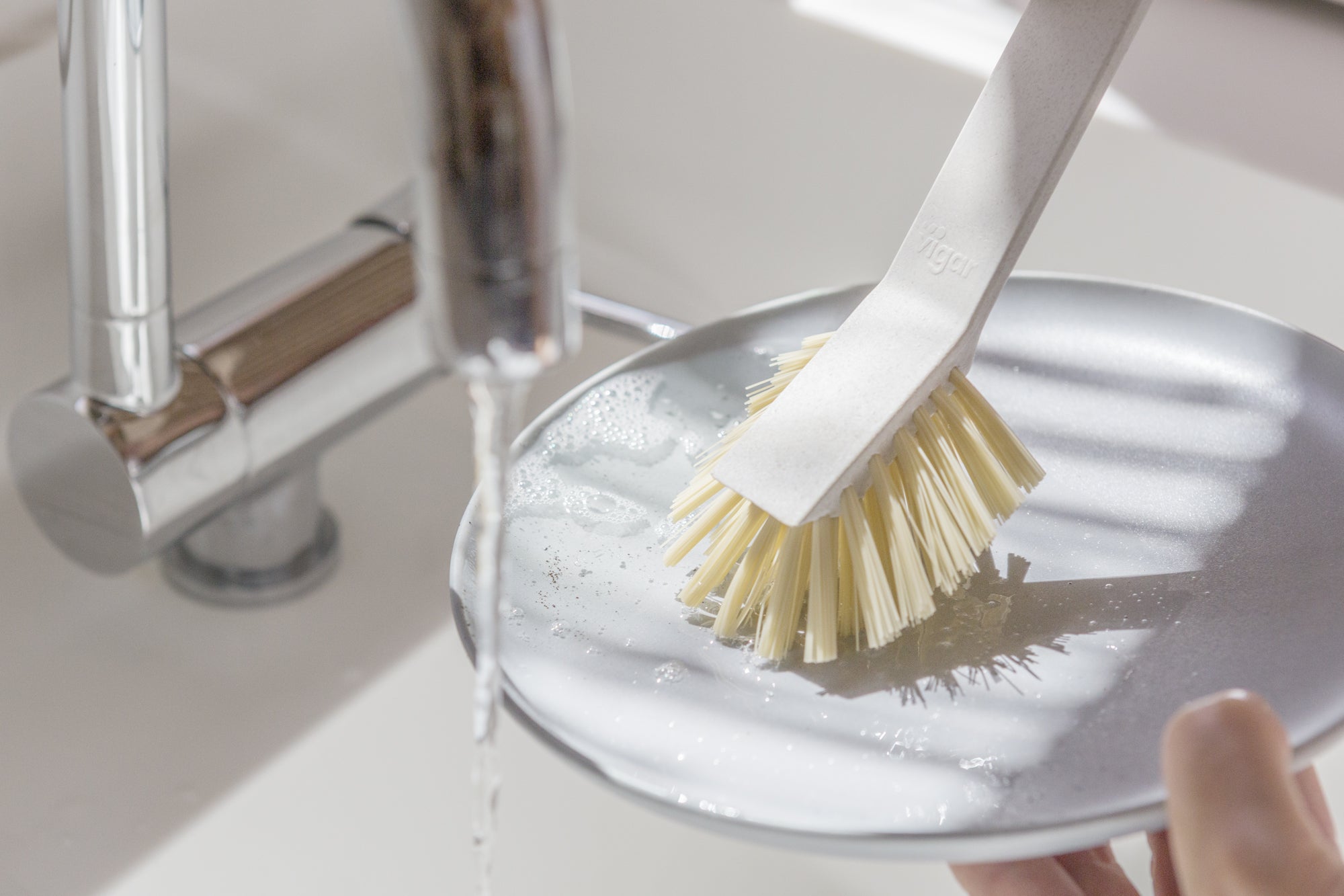 Conjunto doseador com porta-esponjas VIGAR 4 PEÇAS BRANCO/AZUL - 9