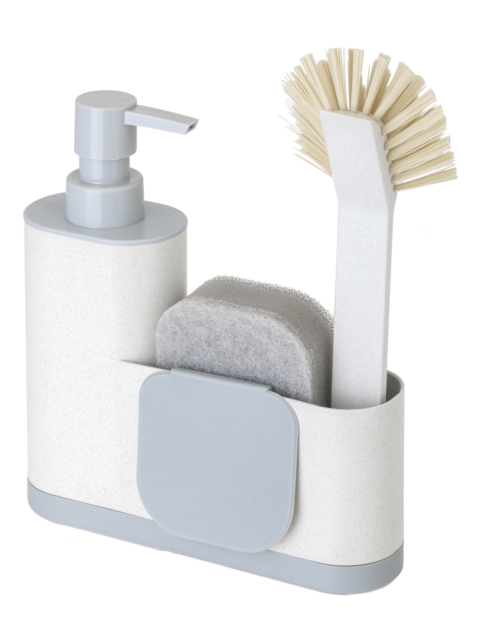 Conjunto doseador com porta-esponjas VIGAR 4 PEÇAS BRANCO/AZUL - 14