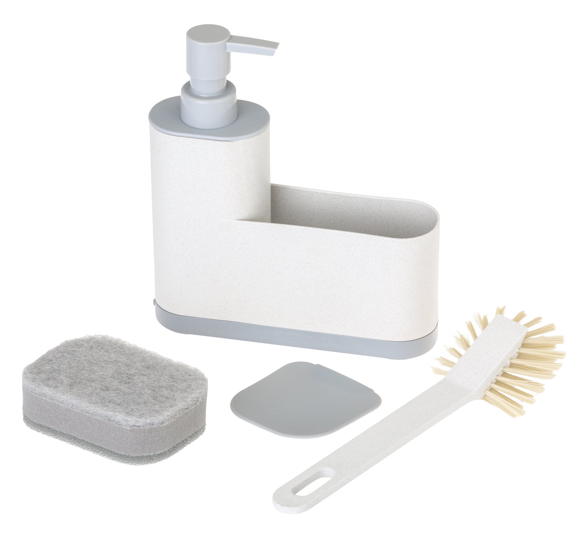 Conjunto doseador com porta-esponjas VIGAR 4 PEÇAS BRANCO/AZUL - 12