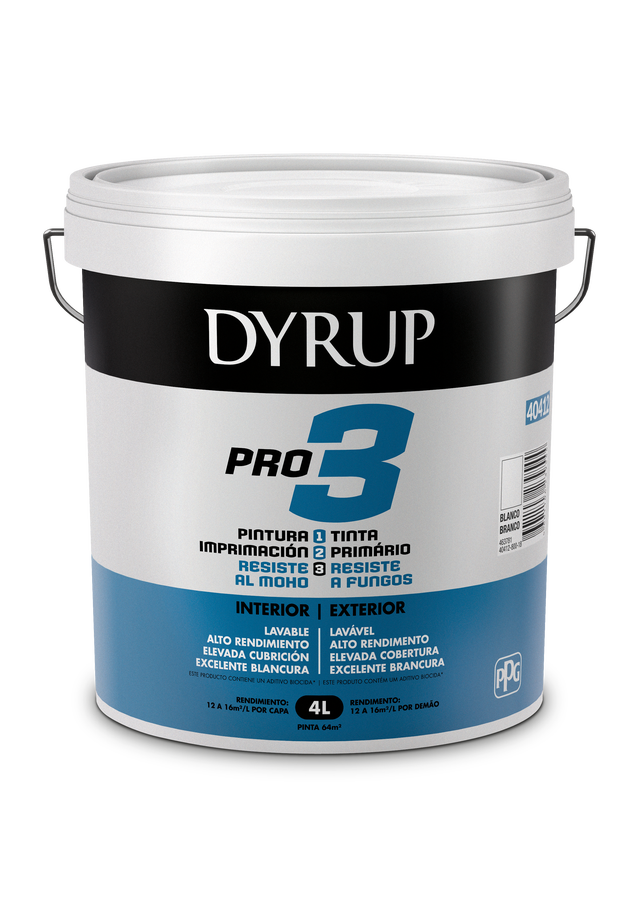 Tinta interior dyrup Pro3 branco mate 4L