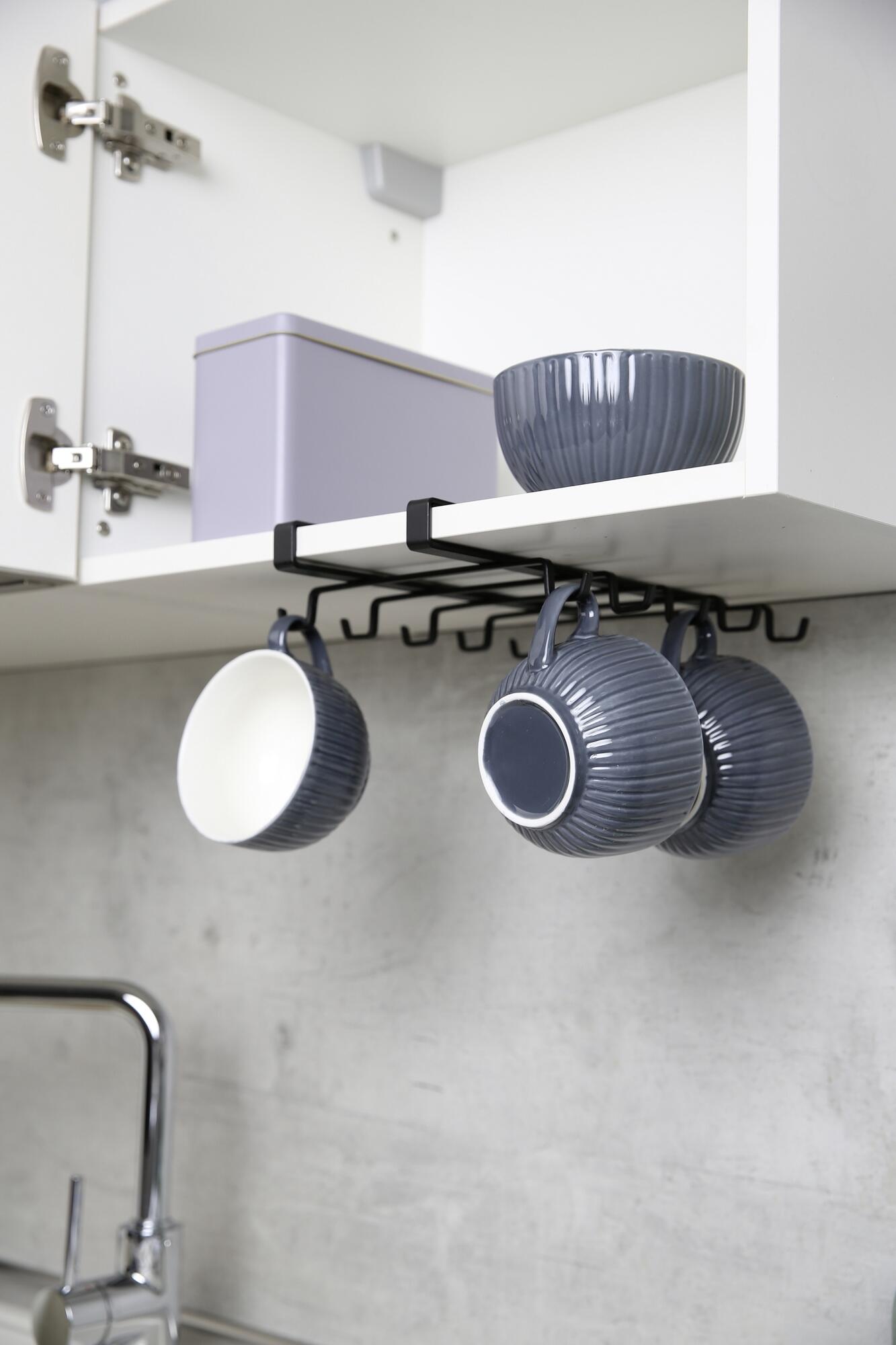 Porta-chávenas para móvel superior 22 x 28 x 5 cm ferro preto Wenko - 12