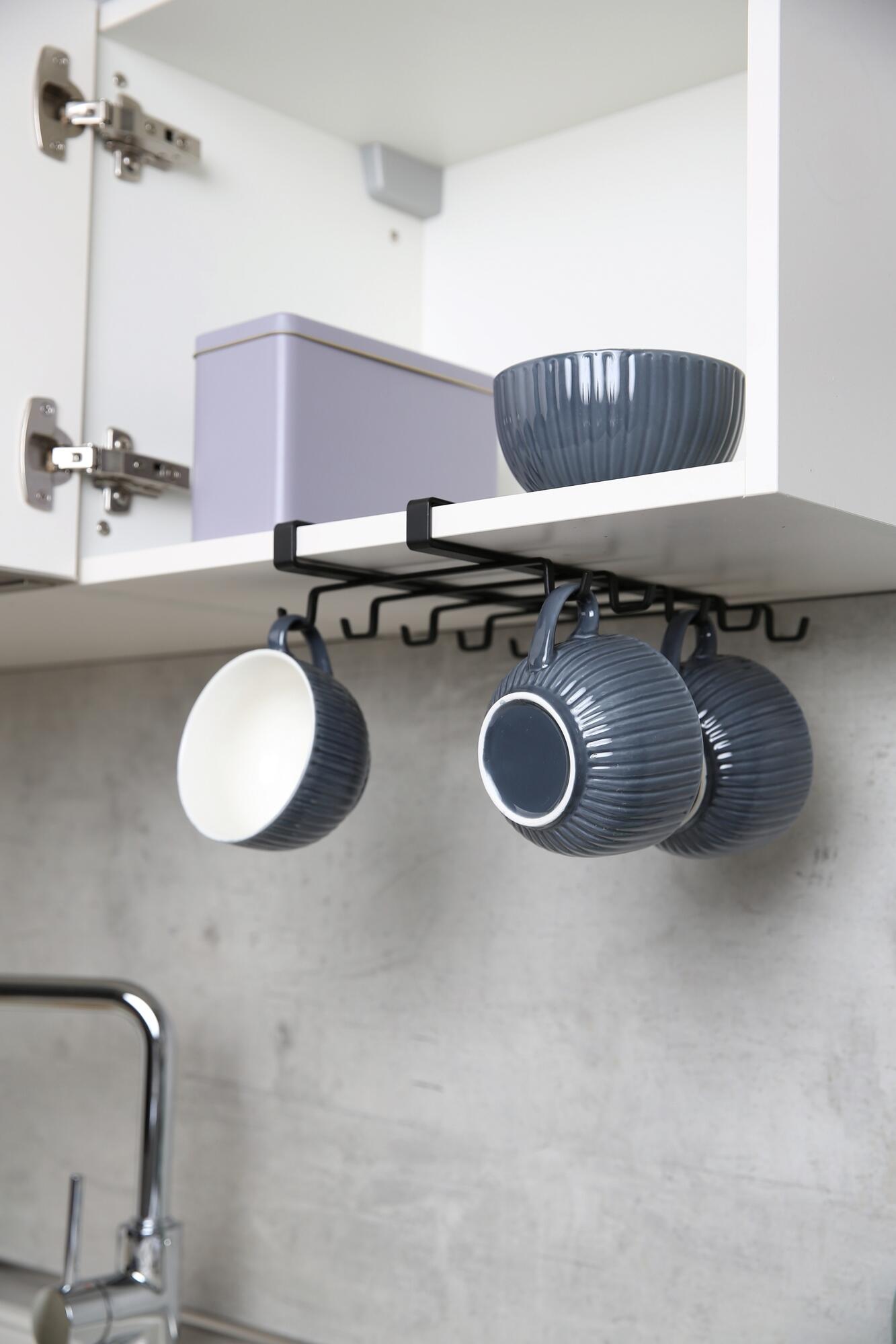 Porta-chávenas para móvel superior 22 x 28 x 5 cm ferro preto Wenko - 11