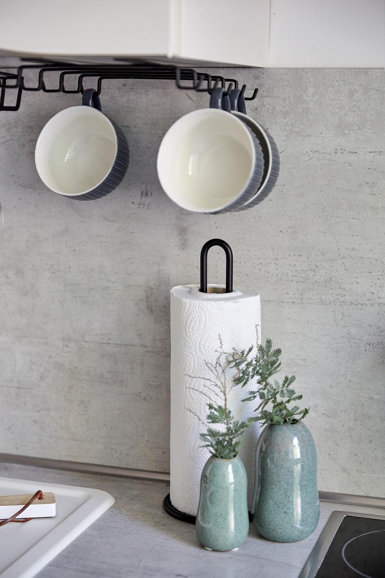 Porta-chávenas para móvel superior 22 x 28 x 5 cm ferro preto Wenko - 8