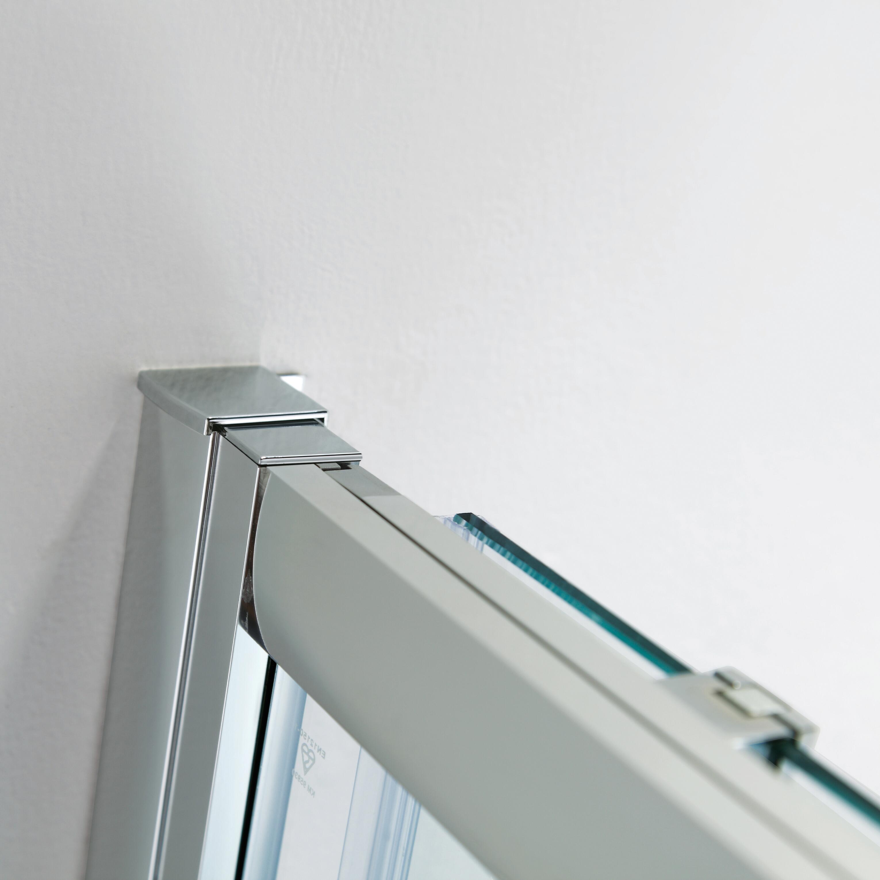 Box doccia angolare con porta scorrevole, vetro 6 mm, L 85-90 cm X L 80 cm, H 195 cm, cromo Slimline - 4