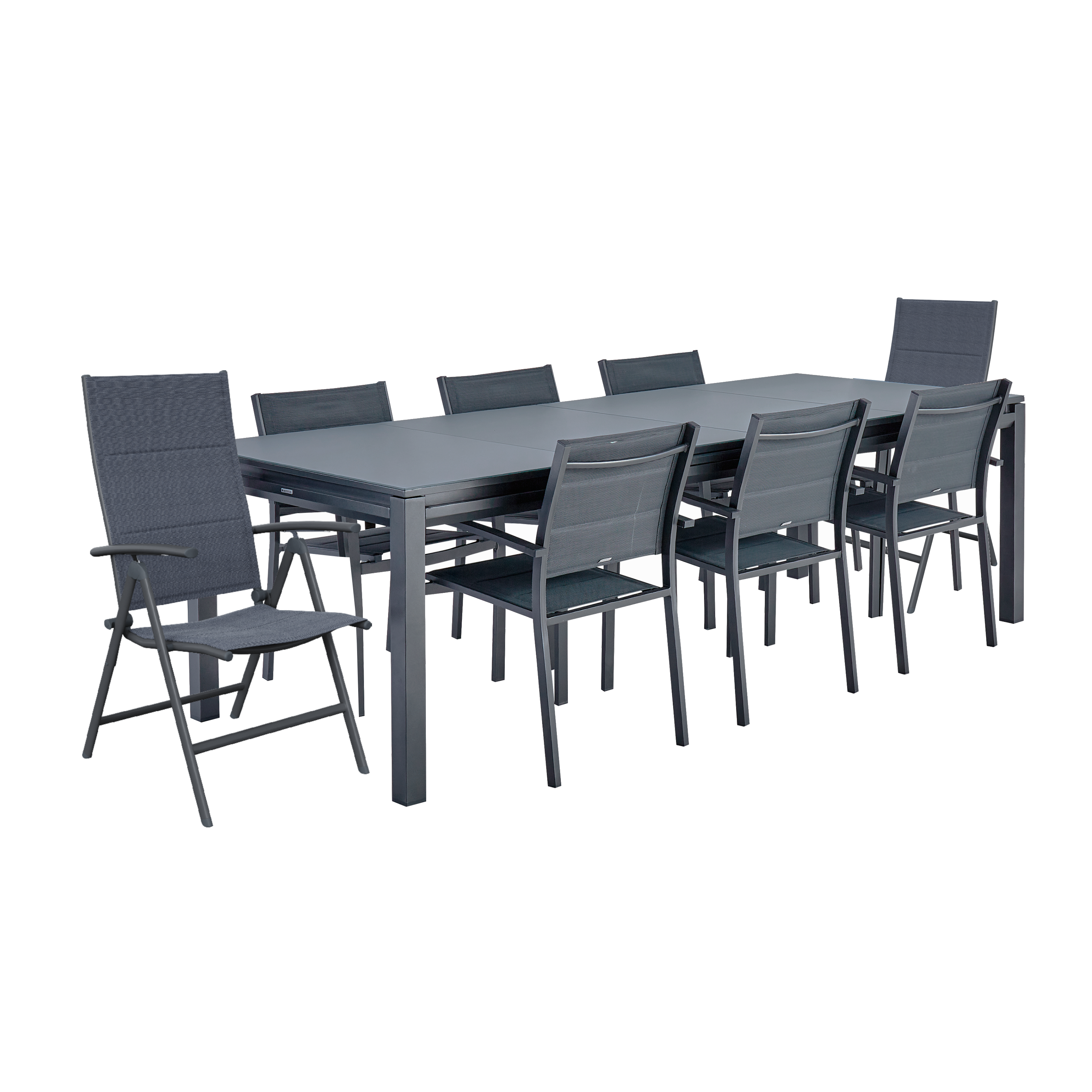 Mesa de alumínio NATERIAL ODYSSEA II EASY VIDRO 256/320X100CM ANTRACITE - 28
