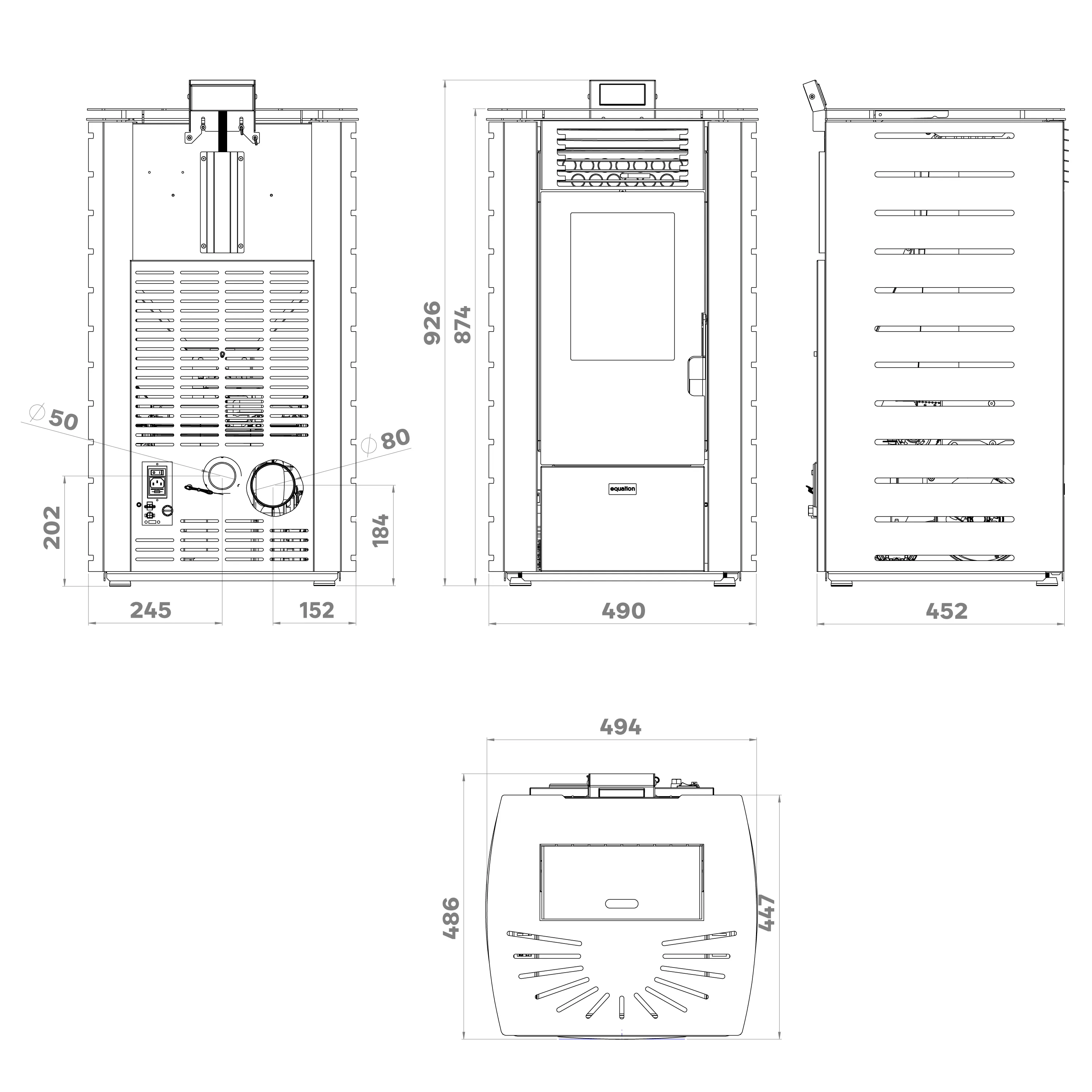 Salamandra a pellets EQUATION HELLA 7KW - 6