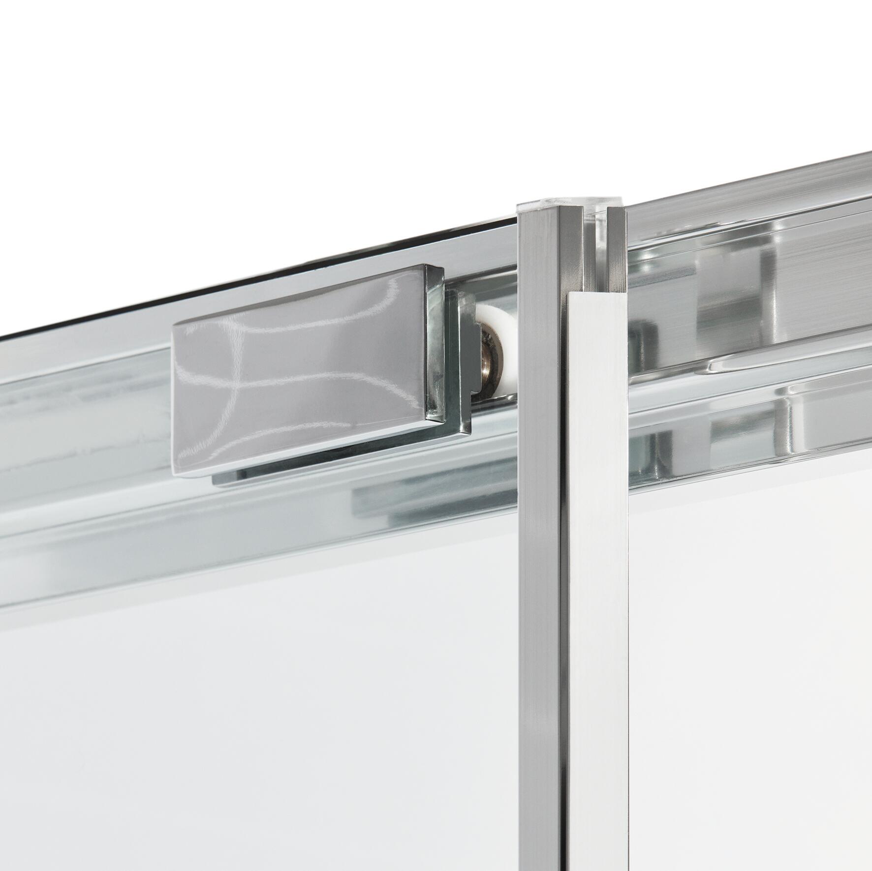 Porta doccia scorrevole L 122-126 cm x H 195 cm per nicchia in vetro trasparente SP. 6 mm, profilo lucido cromo, serie Record - 7
