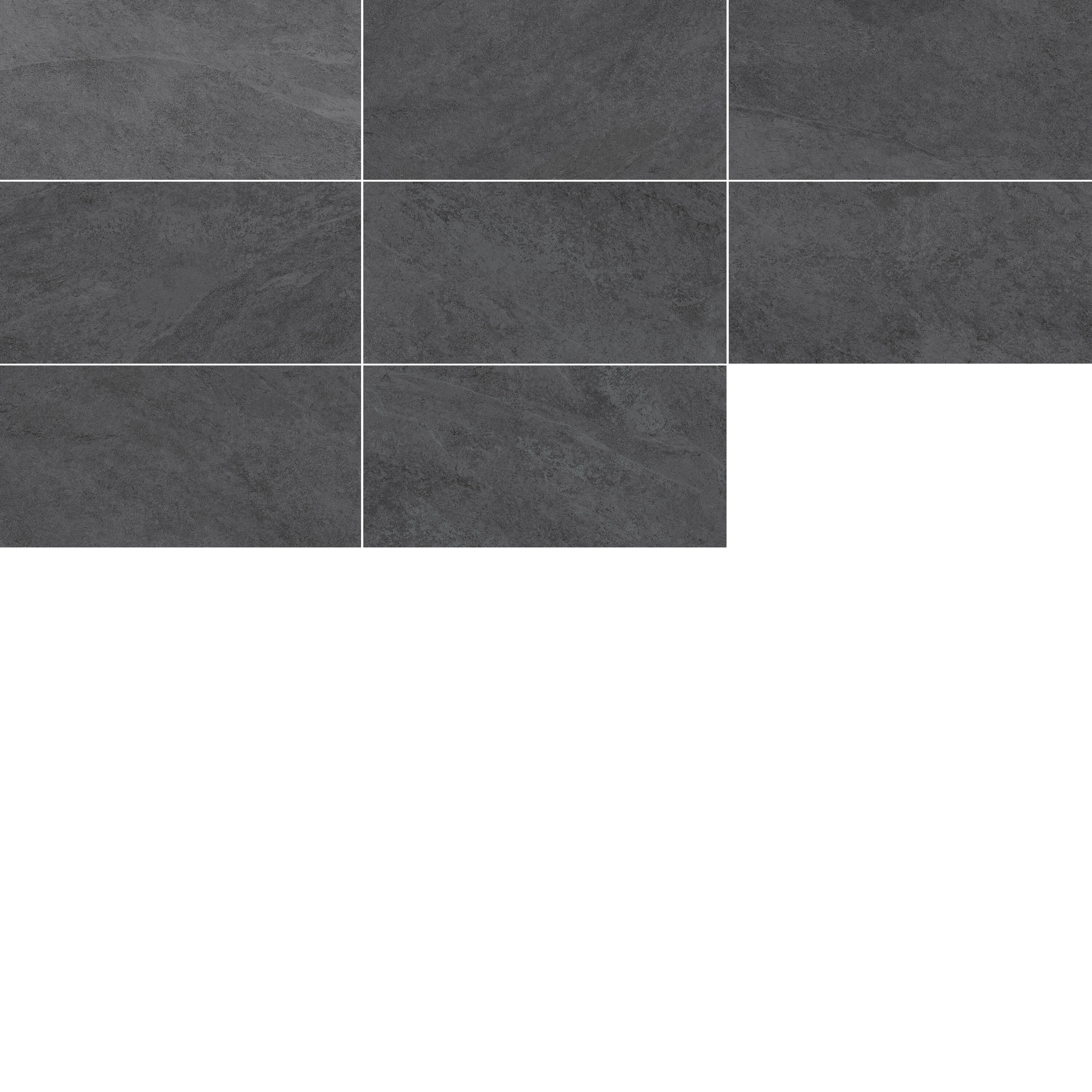 Piastrella da pavimento e rivestimento interno in gres porcellanato 30 x 60.4 cm non rettificato smaltato nero satinato Quartzite traffico medio forte (pei 3/5) Sp. 7.4 mm 1.54 mq - 12