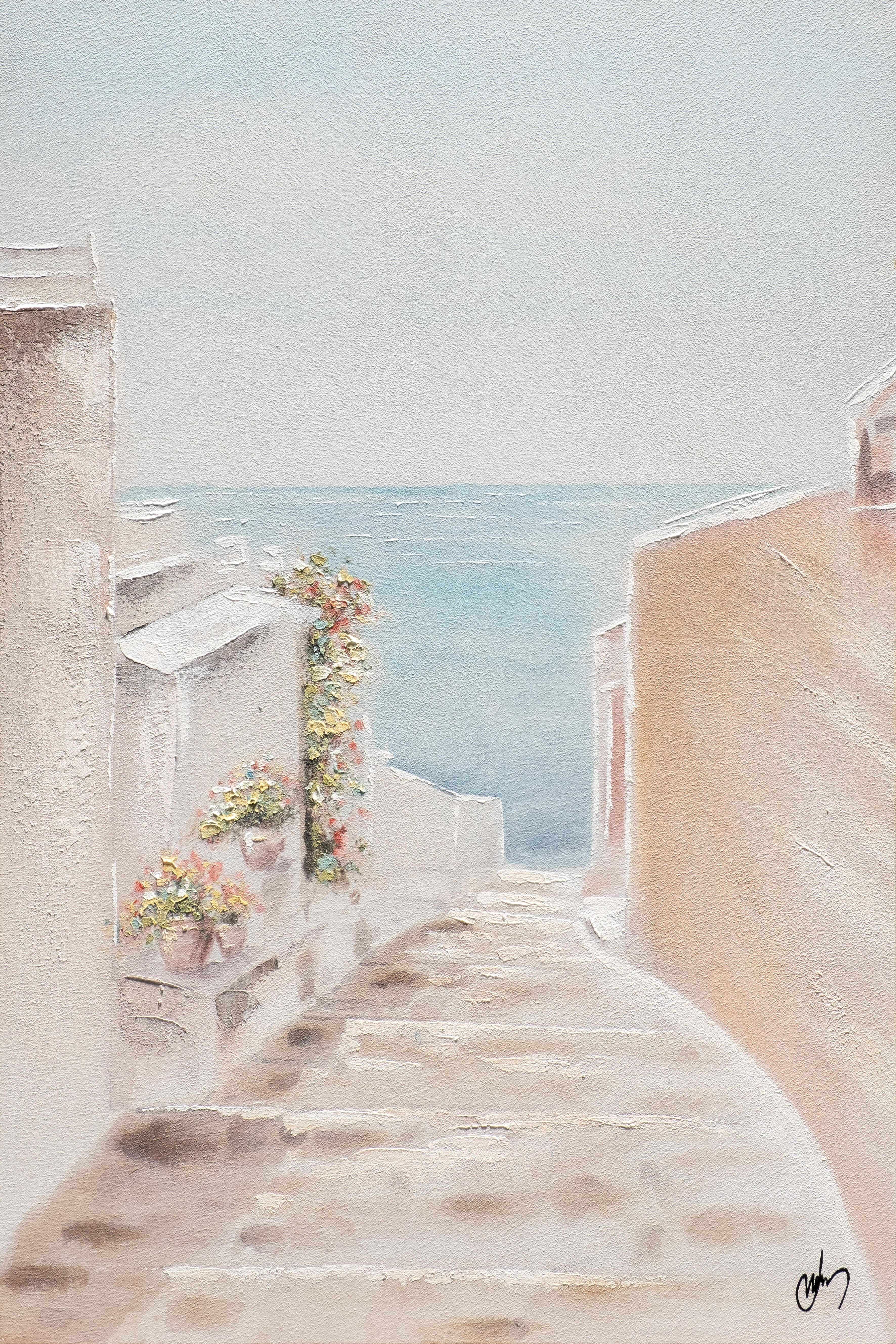 Tela pintada 60 x 90 cm CAMINHO MAR - 2